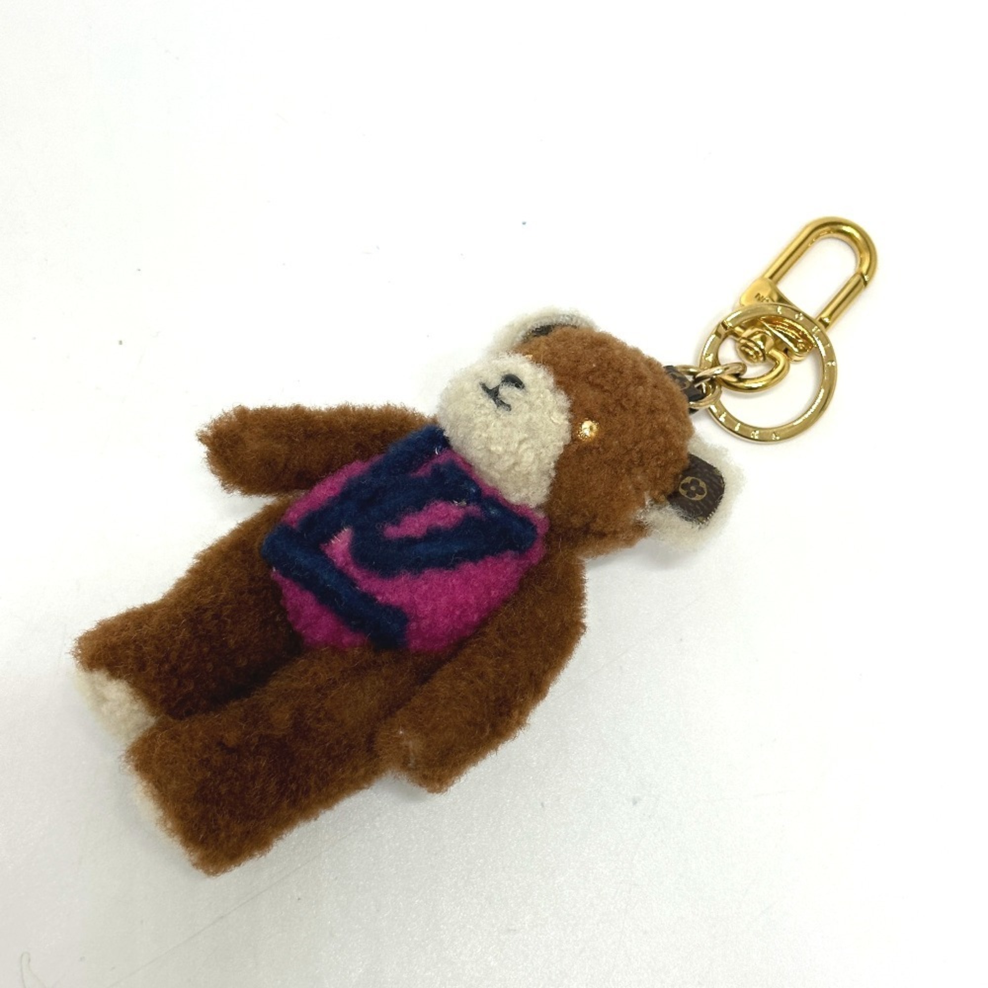 LOUIS VUITTON M69854 Porte-ClÃ©s LV Teddy Bear Bag Charm Keychain, Mohair, Women’s, Brown