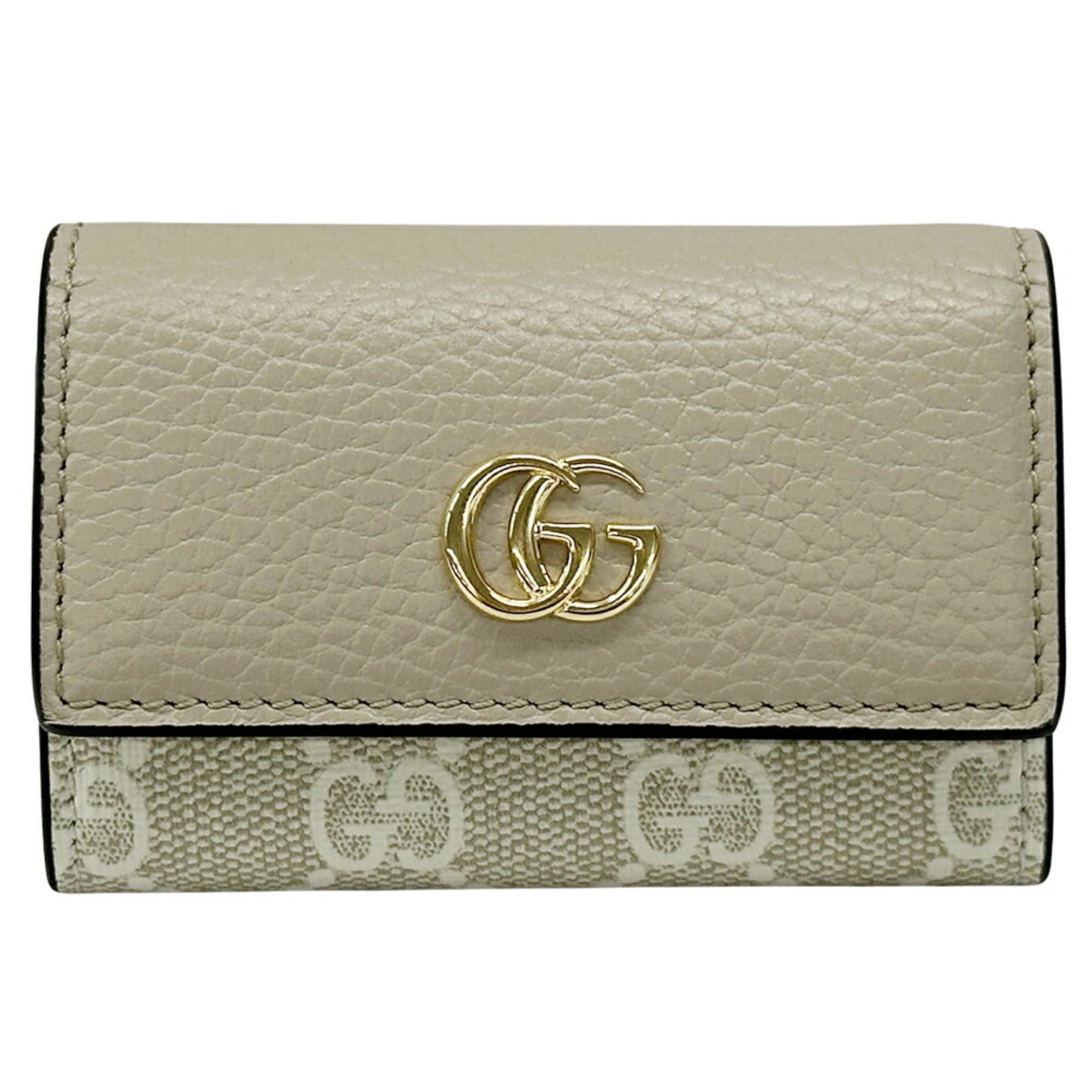 GUCCI Key Case for Women, Primarmont GG Supreme, Supreme Canvas, Beige, White, 456118, Greige, 6 Rings