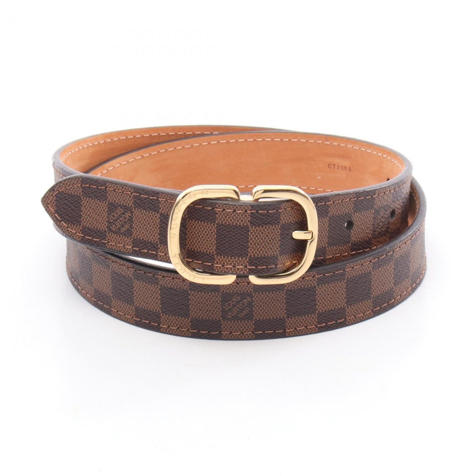 Louis Vuitton Santur Mini Belt, Coated Canvas with Damier Leather, Women’s, Brown, M9744