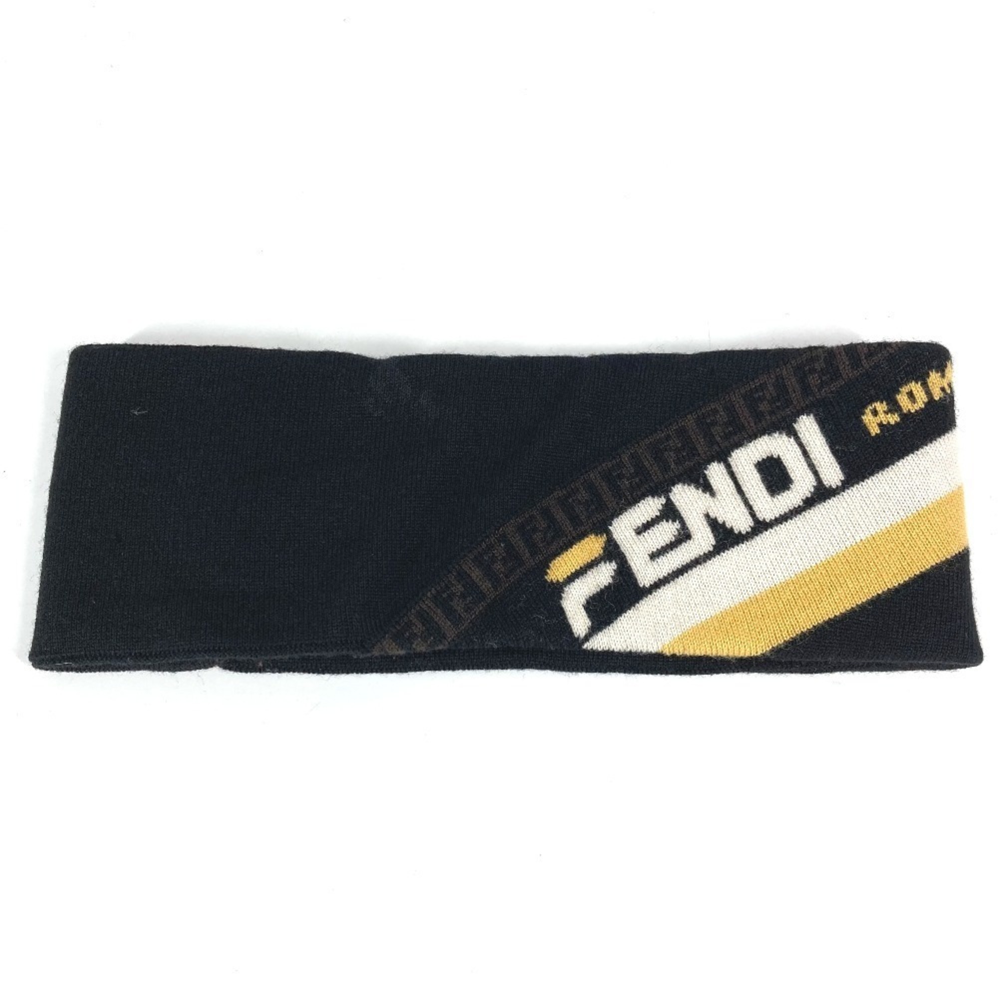 FENDI FXS385 Logo Headband, Wool, Unisex, Black