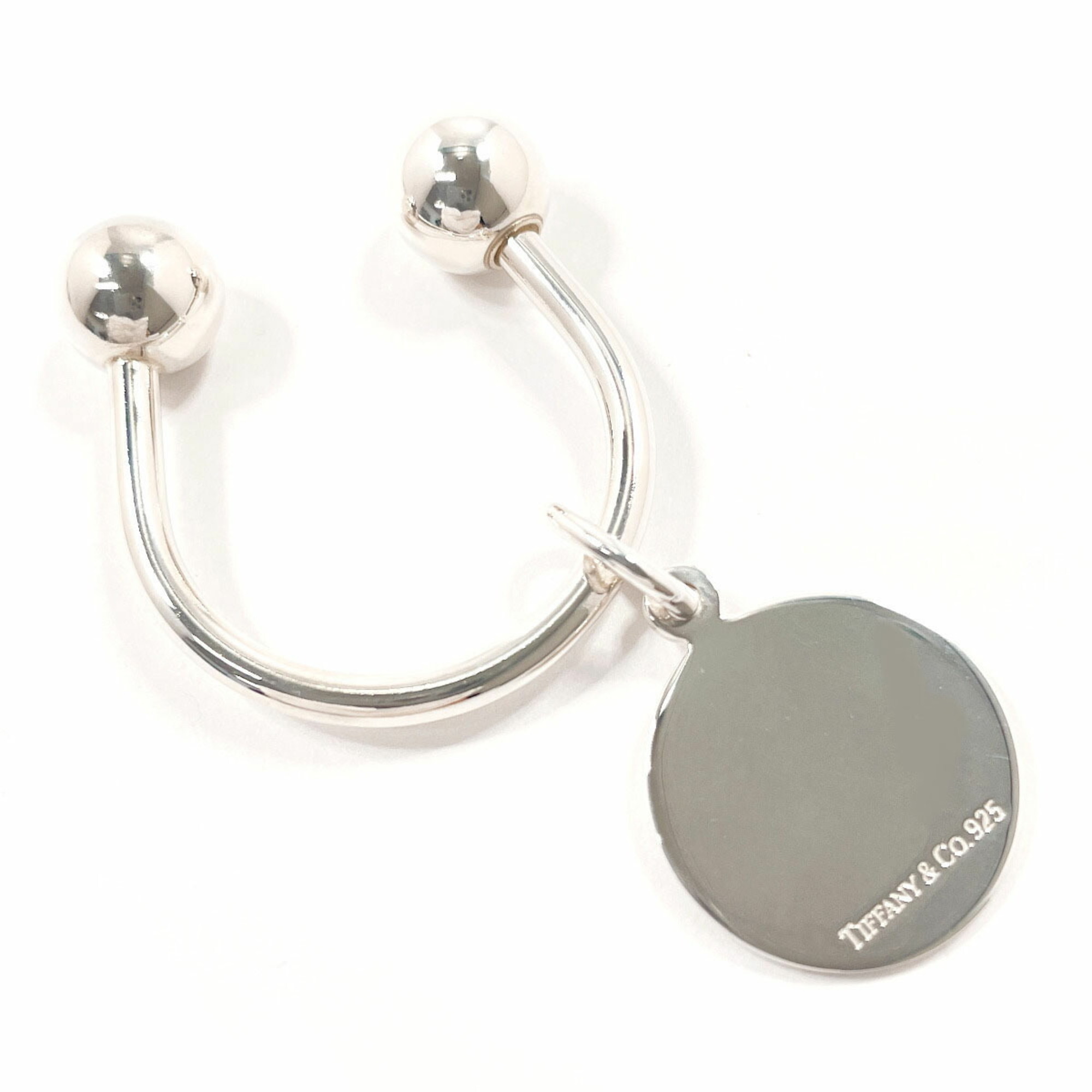 TIFFANY&Co. Tiffany Round Tag Key Ring Keychain Silver 925 Unisex