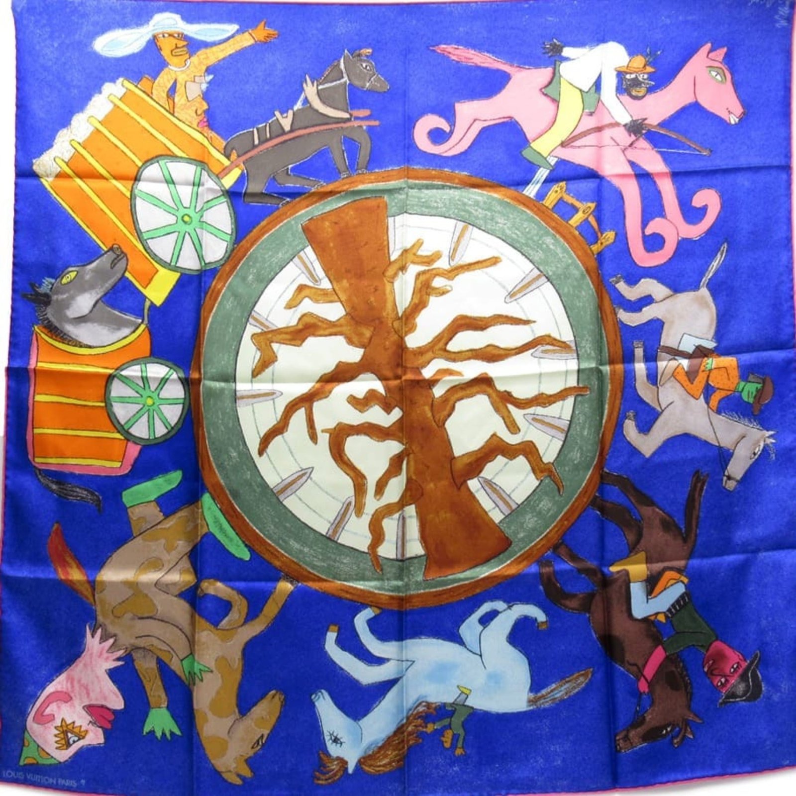Louis Vuitton Scarf William Wilson Blue Estimated Silk