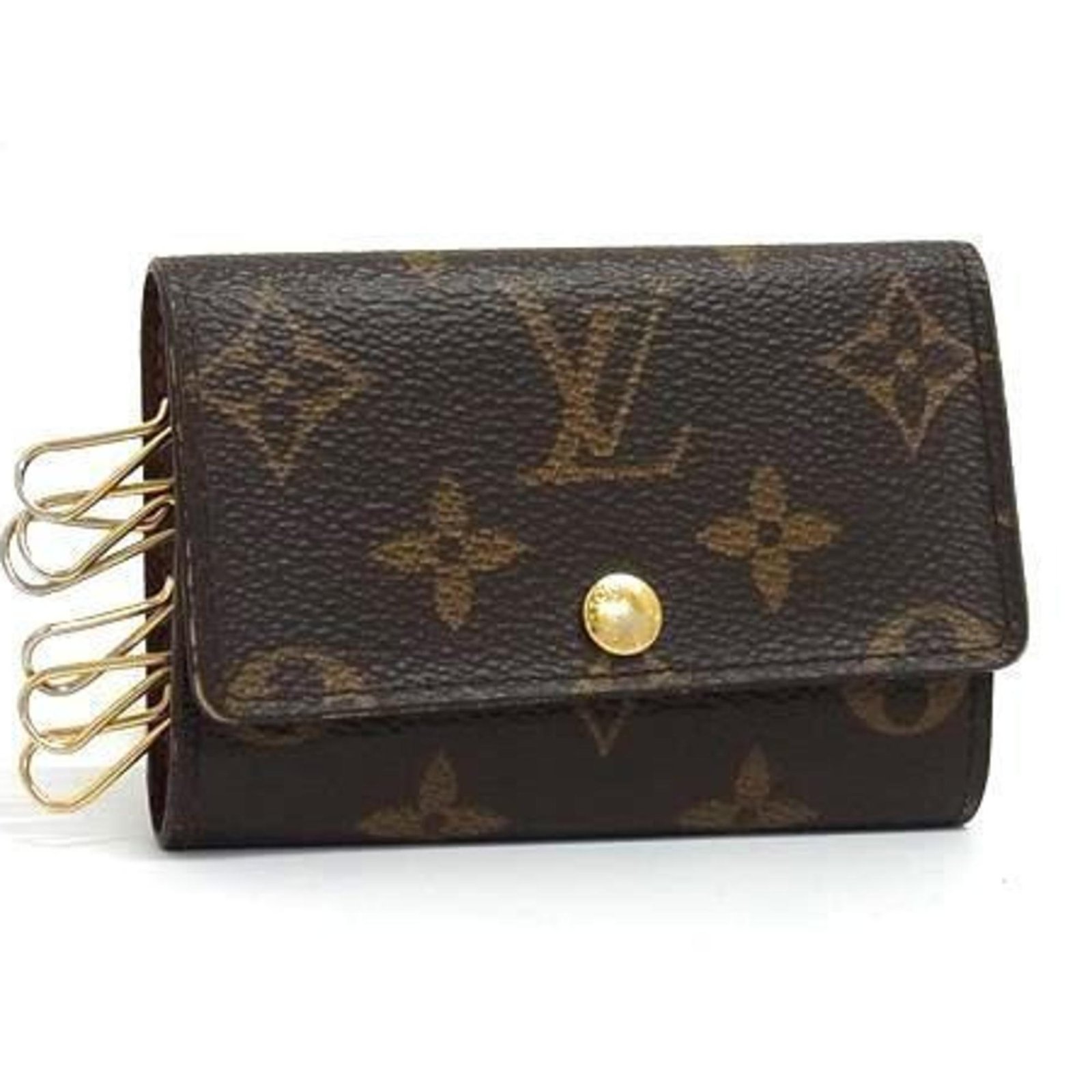 LOUIS VUITTON Monogram Multicle 6 Key Case M62630 Brown Leather 6-Ring for Men and Women