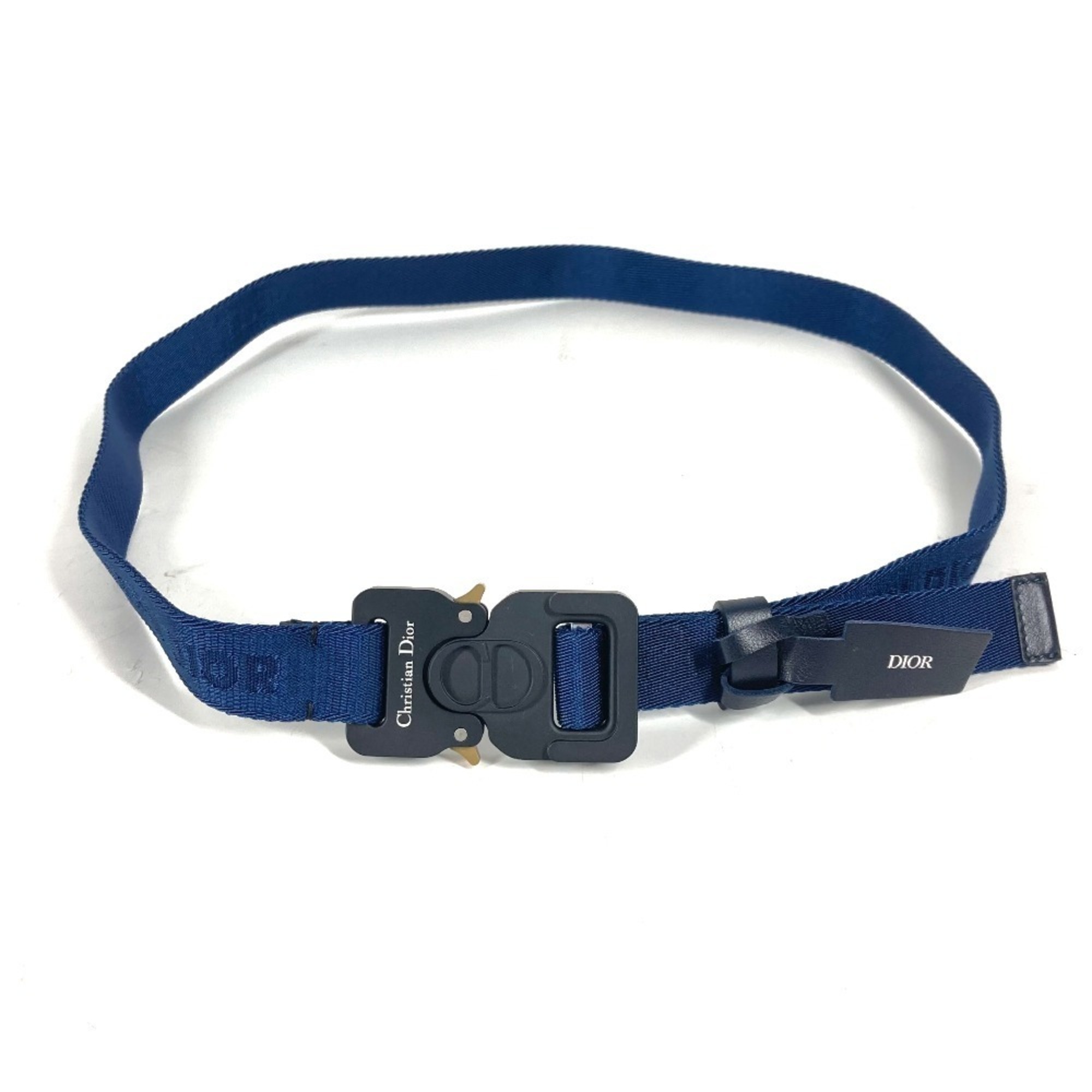 Christian Dior Dior Logo Gacha Belt Canvas for Men and Women Navy