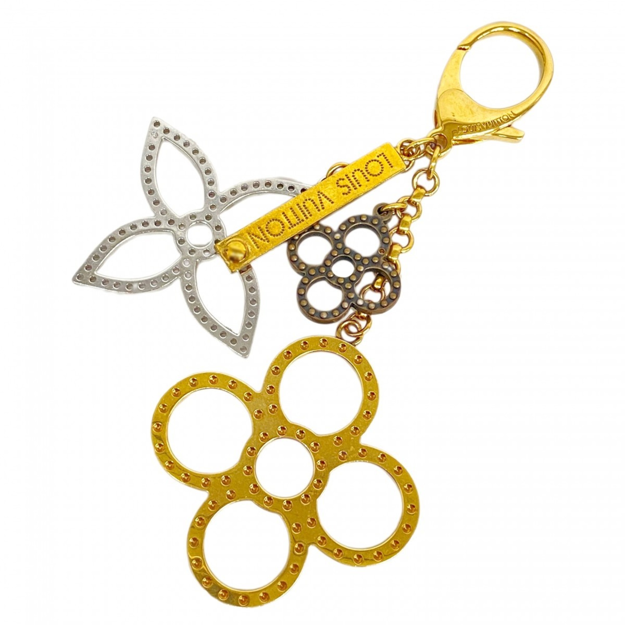 Louis Vuitton Bijoux Sac Tapage Keychain M65722 Gold and Silver for Women