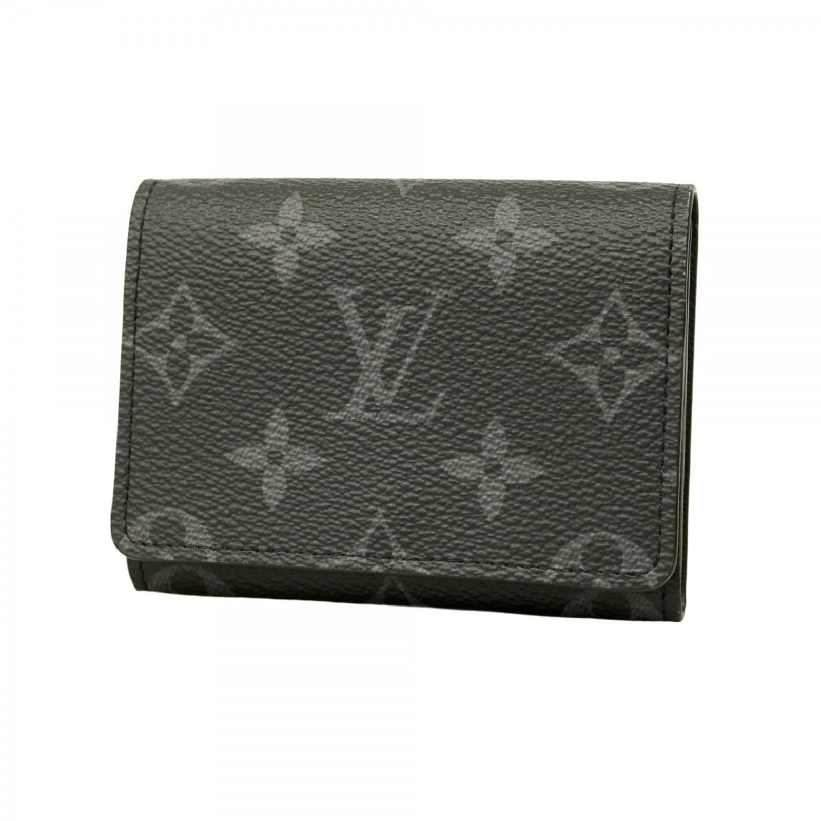 Louis Vuitton Monogram Eclipse Envelope Carte de Visite Business Card Holder M12874 Black/Grey Men’s