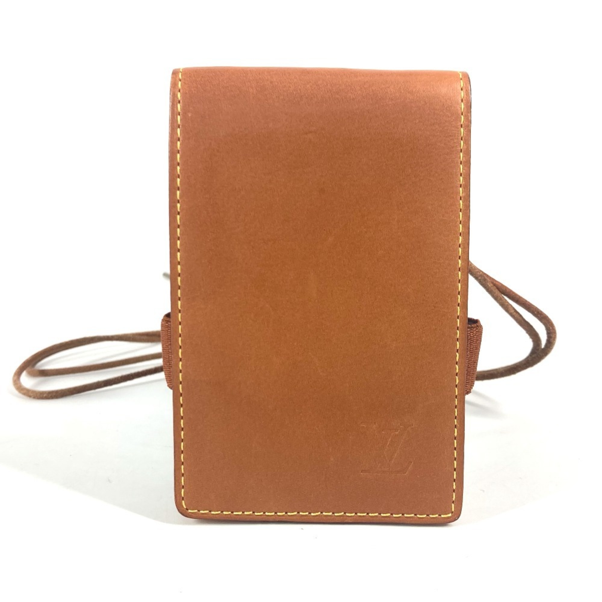LOUIS VUITTON Louis Vuitton Nomad Business Card Holder/Card Case with Strap ID Holder Pass Leather Men’s Women’s Brown