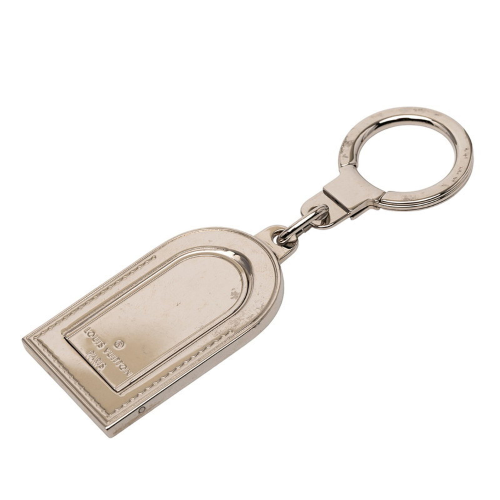 Louis Vuitton Porte-ClÃ©s Porte-Adresse Keychain Bag Charm M9234P Silver Metal Women’s LOUIS VUITTON