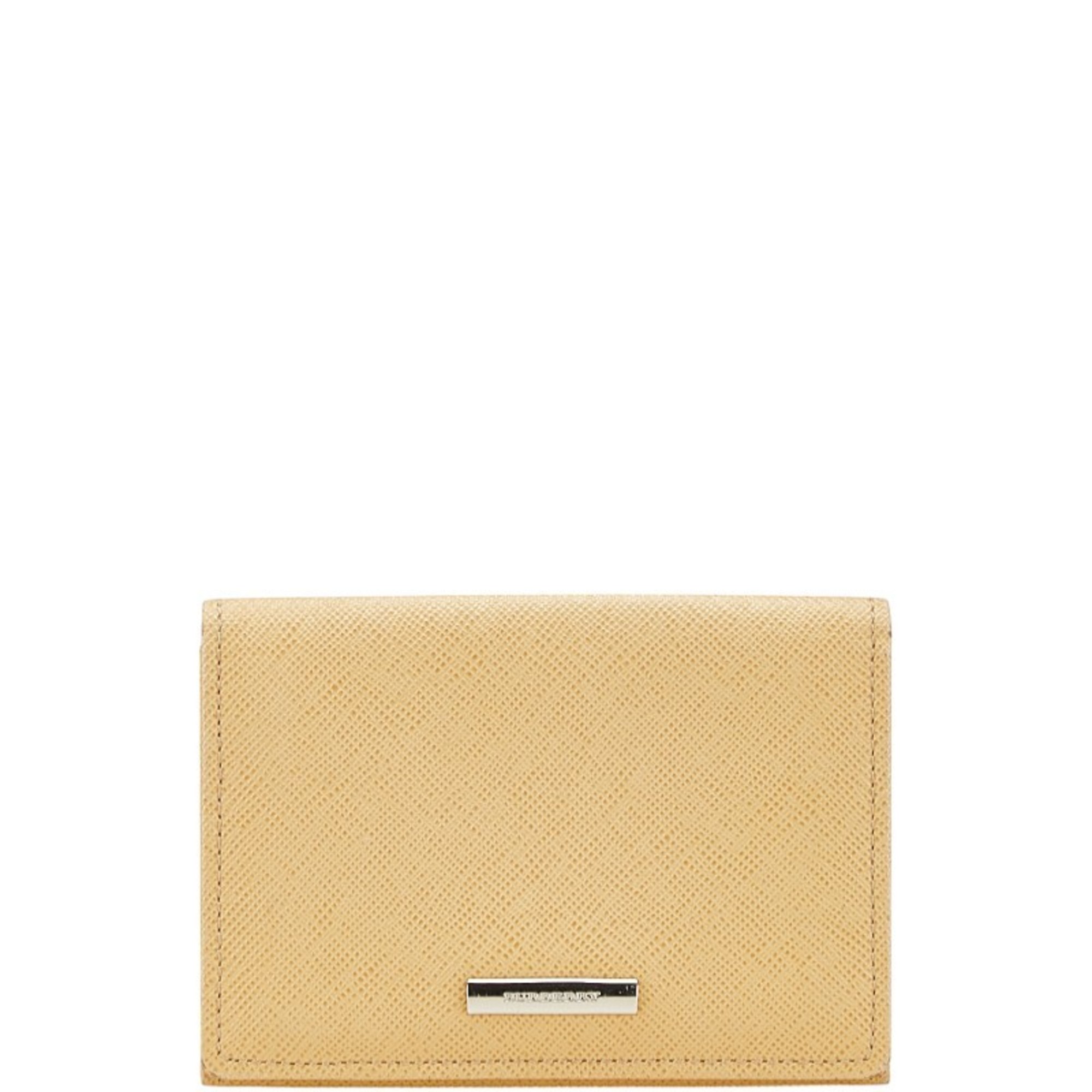 Burberry Nova Check Business Card Case/Card Case/Pass Case Beige Leather Women’s BURBERRY