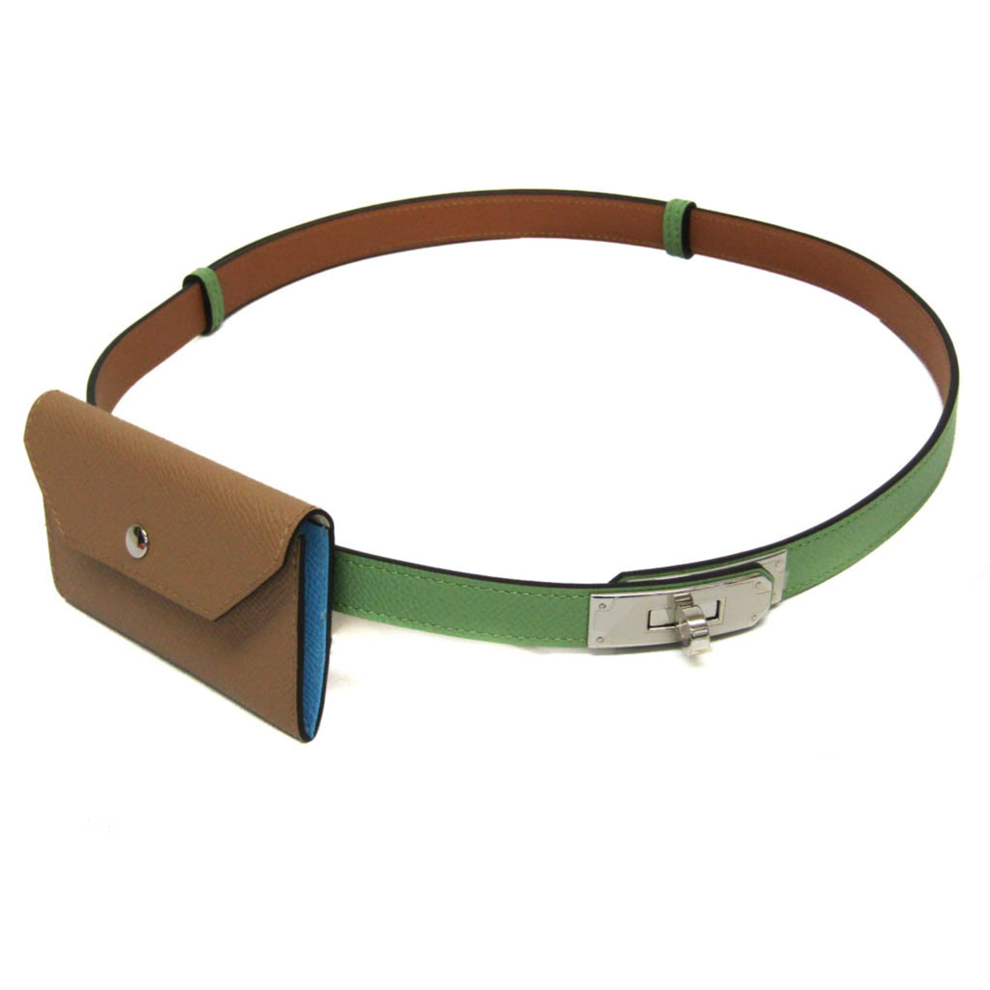 Hermes Kelly Pocket Belt 18 Women’s Leather Standard Belt Brown,Green
