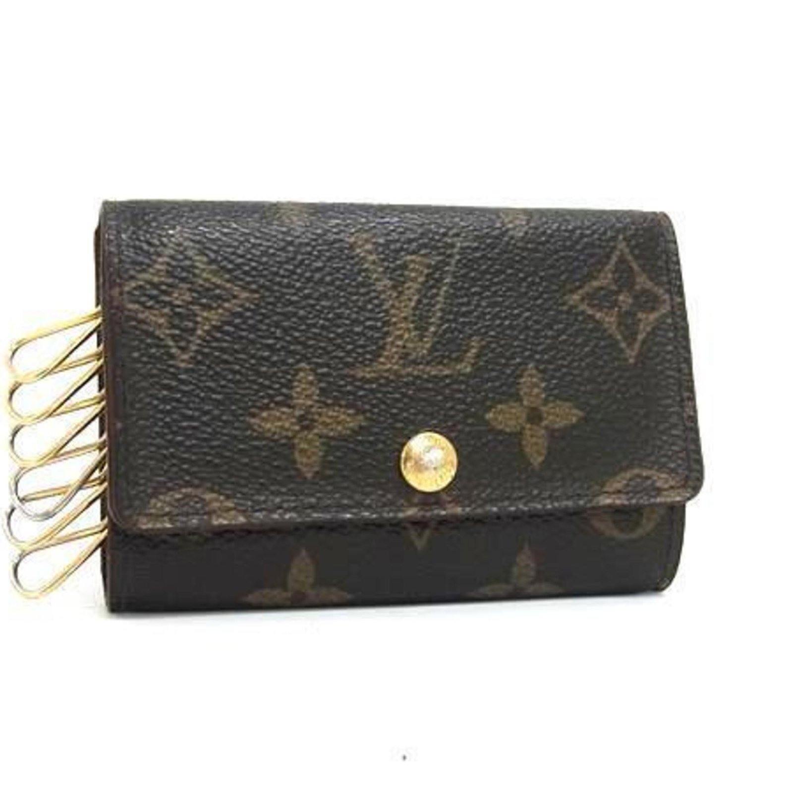 LOUIS VUITTON Monogram Multicle 6 Key Case M62630 Brown Leather 6-Ring for Men and Women