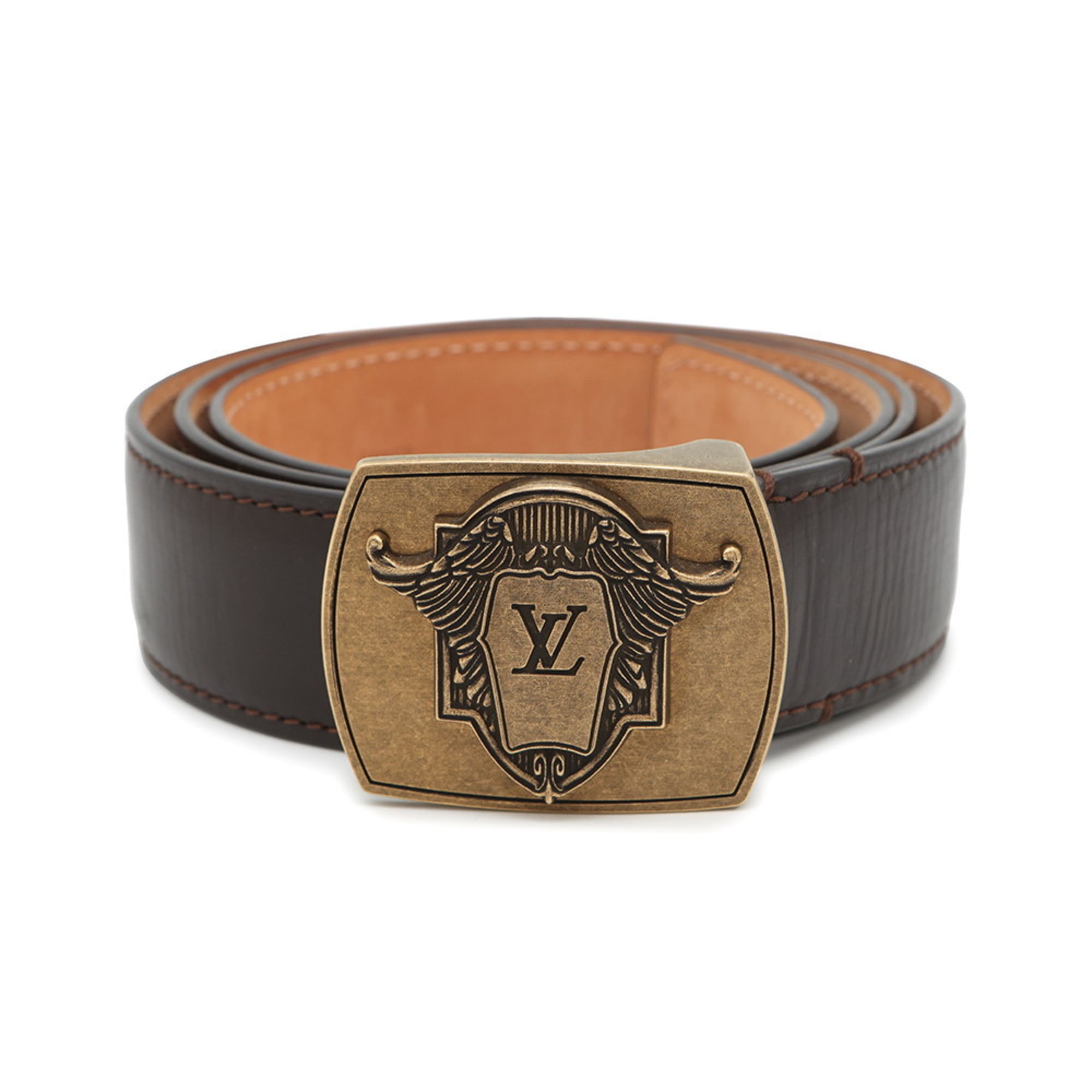 Louis Vuitton Belt Utah Line Exon Santur Leather Size 95 LOUIS VUITTON Men’s