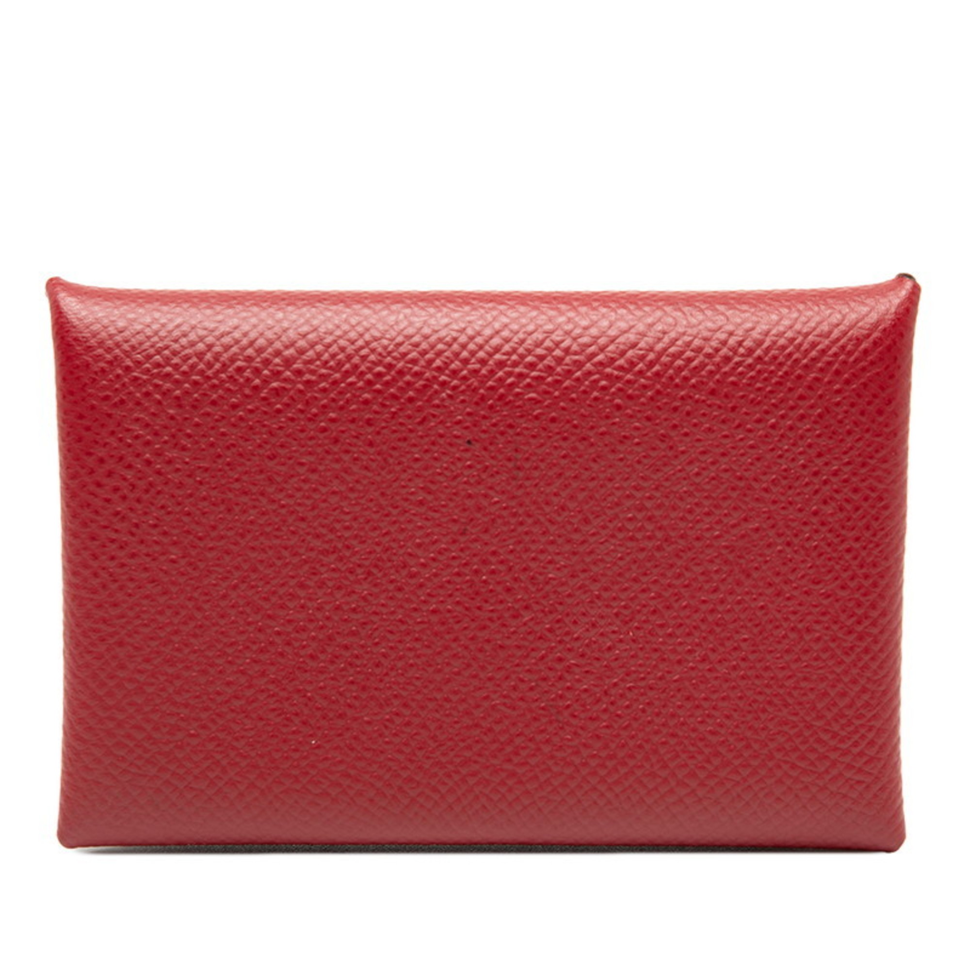 HermÃ¨s Calvi business card holder/card case, Rouge Granada red Epsom leather, women’s, HERMES