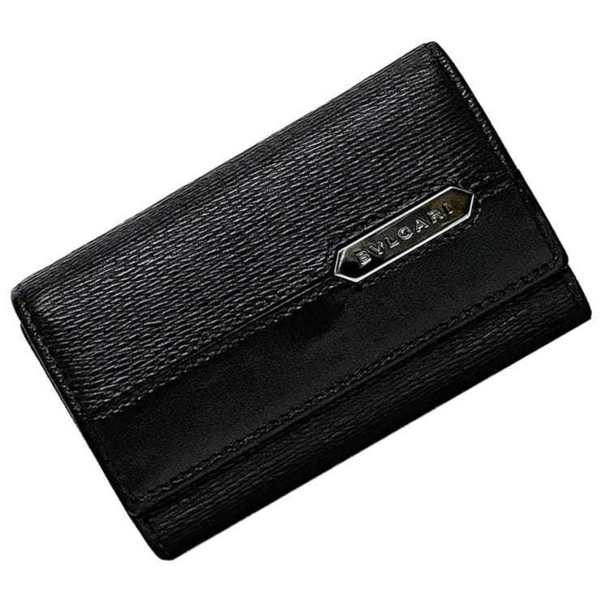 BVLGARI 6-ring key case ec-22463 Black 280887 Leather EL C18 286298 Key holder color Men’s