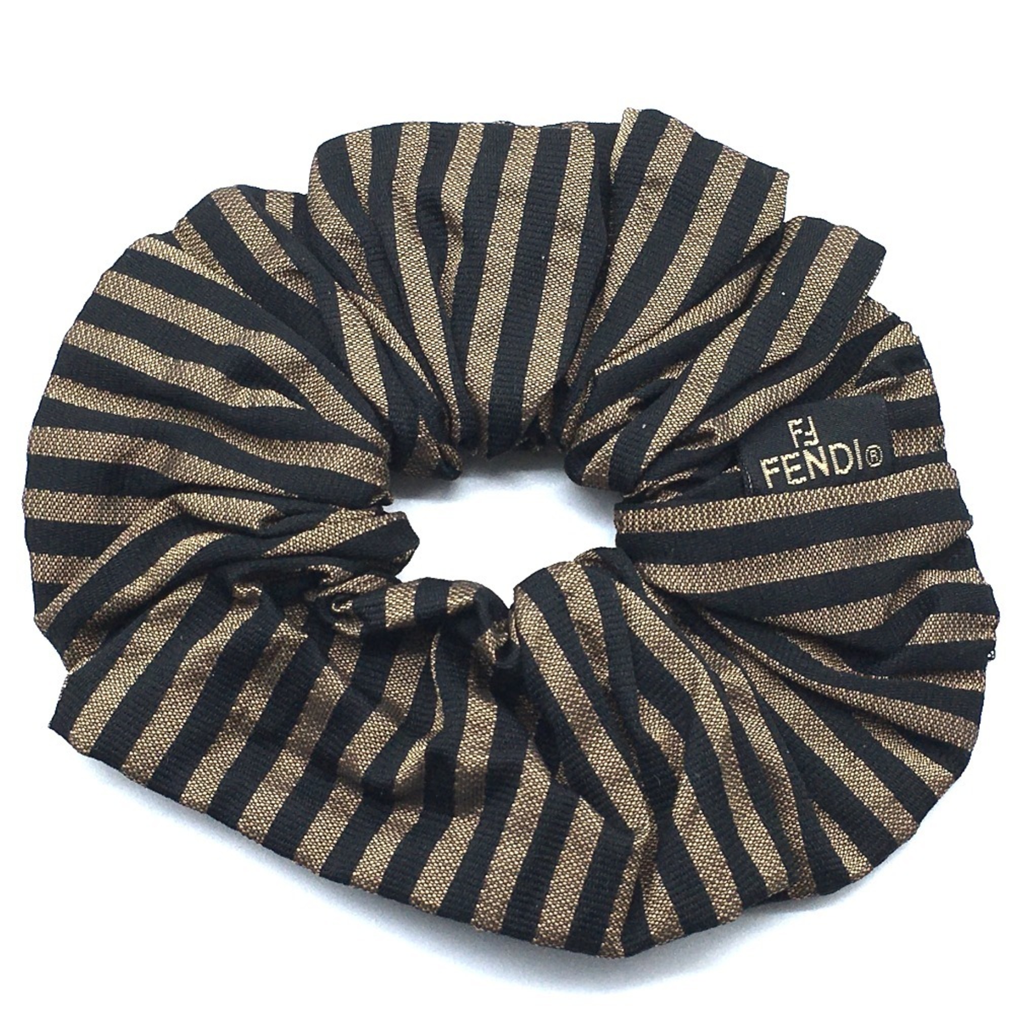 FENDI Pecan Scrunchie Hair Tie Canvas Women’s Brown x Black