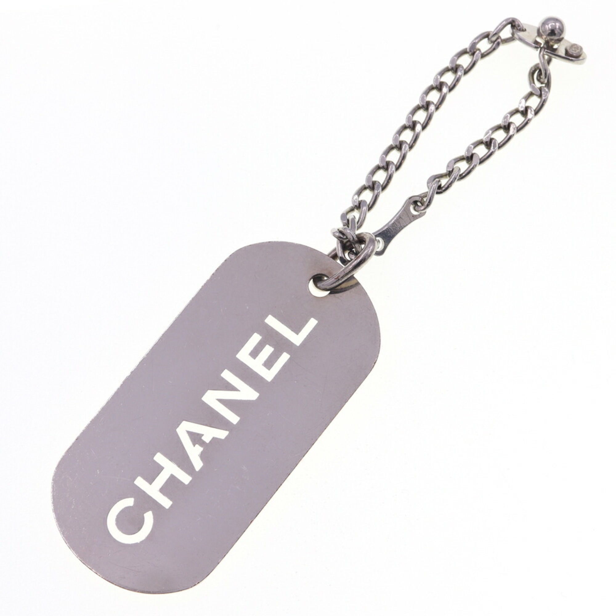 Chanel Bag Charm A25216 Silver Metal 04V 2004 Model Keychain Key Ring Plate Women’s CHANEL