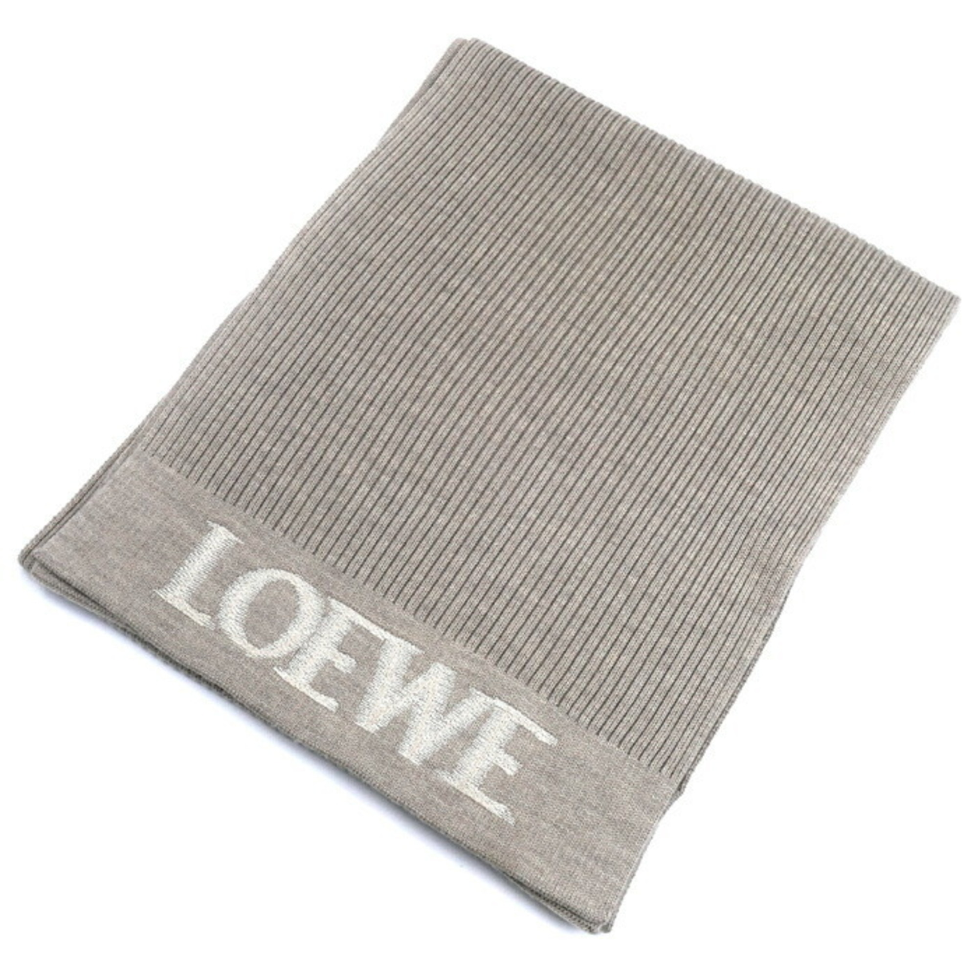 LOEWE Women’s Ribbed Greige Scarf F540257X22