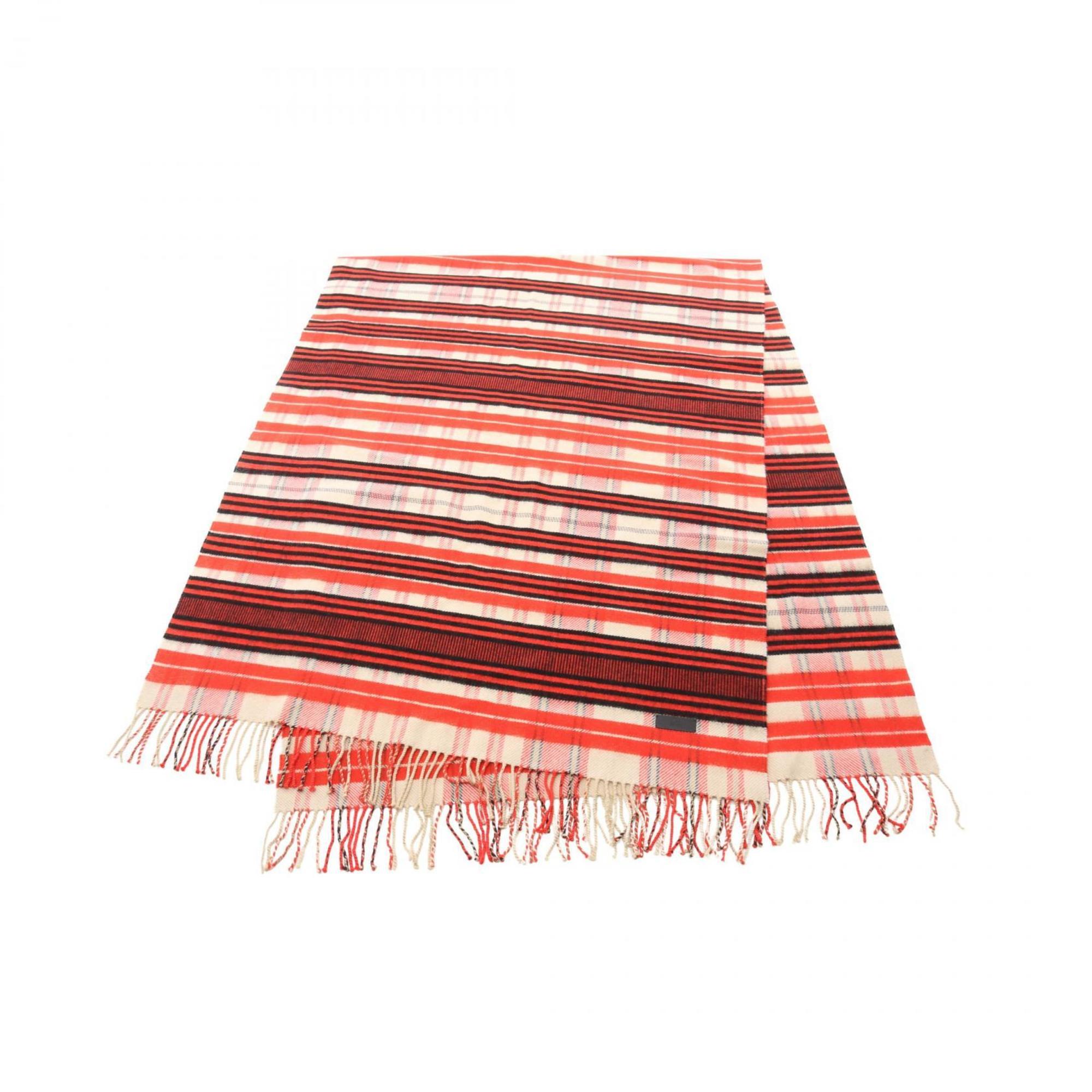 Hermes HermÃ¨s 4112 Check Pattern Cashmere Shawl for Women, Beige, Red, and Black