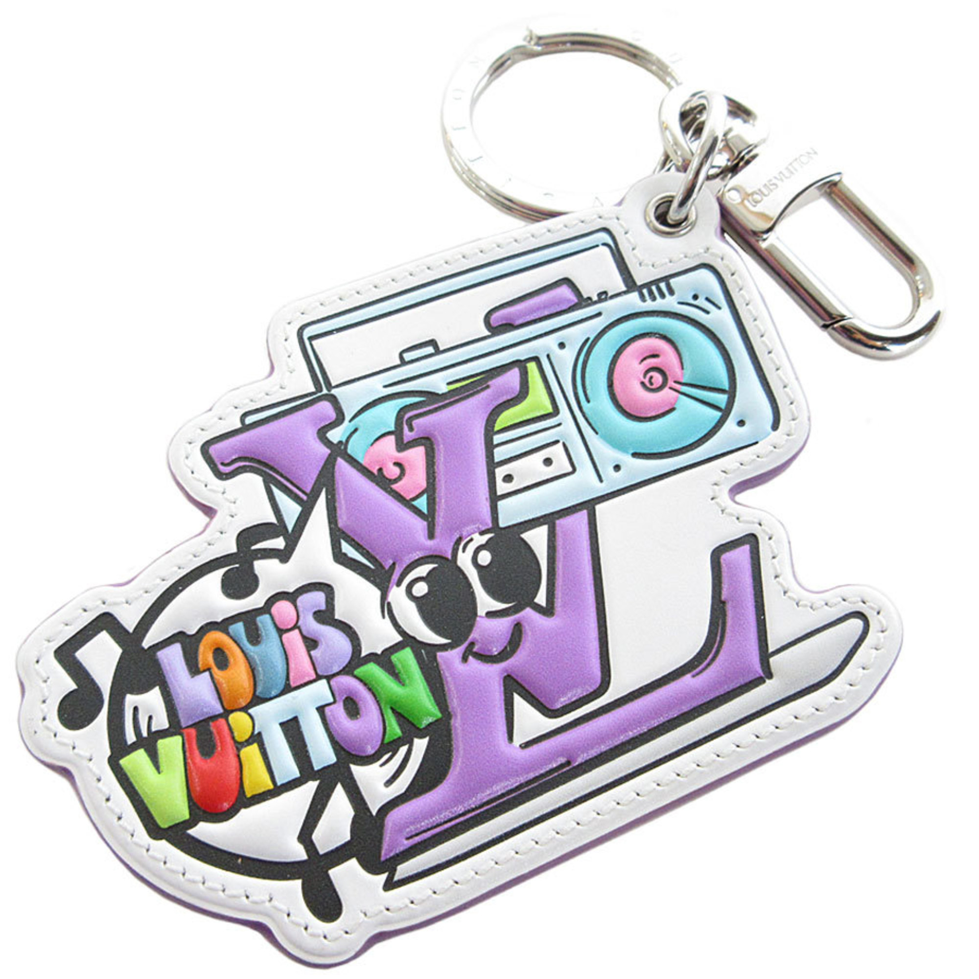 Louis Vuitton LOUIS VUITTON Charm Keyring Monogram Comics MNG COMICS Leather Metal Multicolor Silver Men’s Women’s MP3456 s0493j