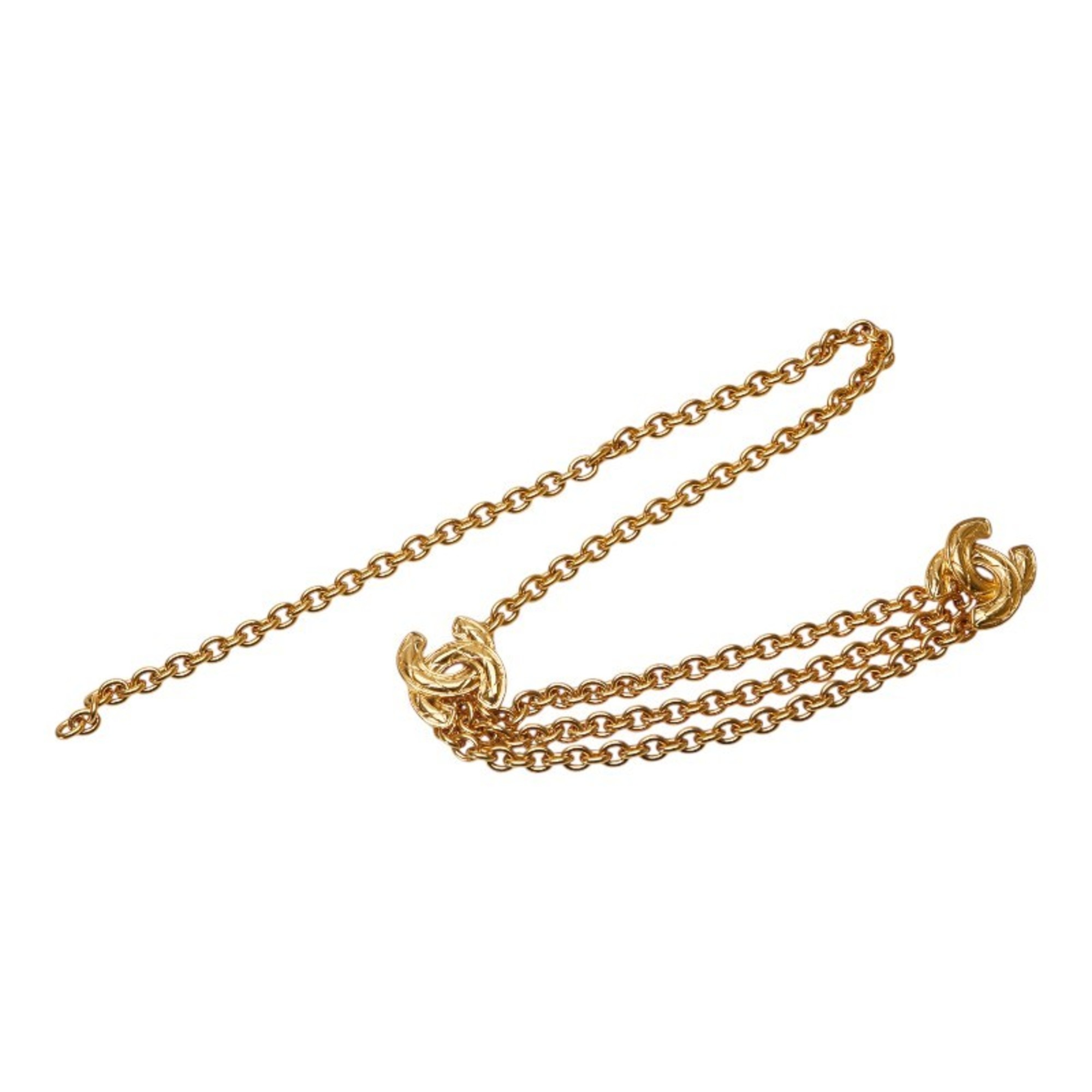Chanel Coco Mark Matelasse Chain Belt, Gold Plated, Women’s