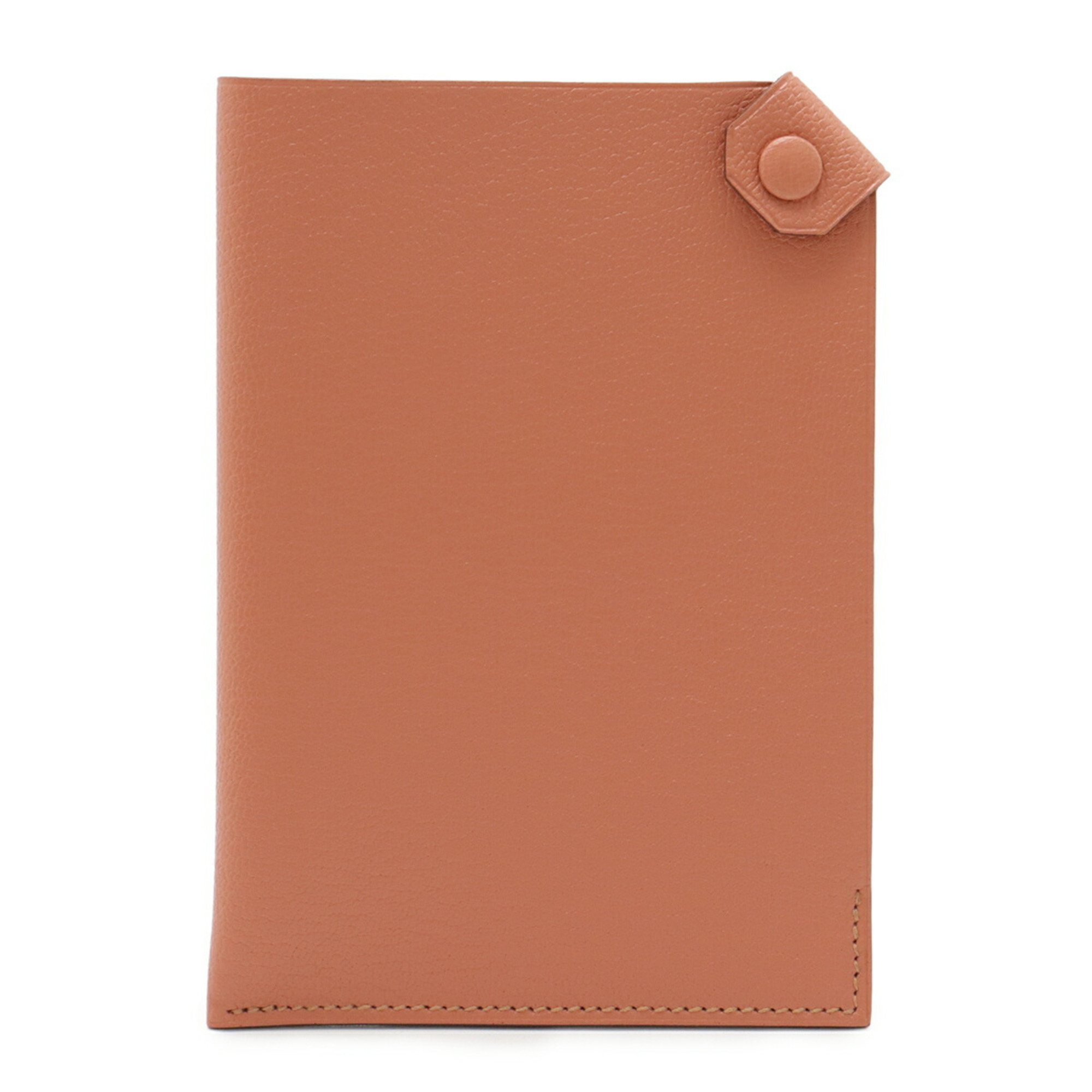 HERMES Tarmac PM Passport Case/Cover in Chevre Leather, Salmon Pink, with R Stamp