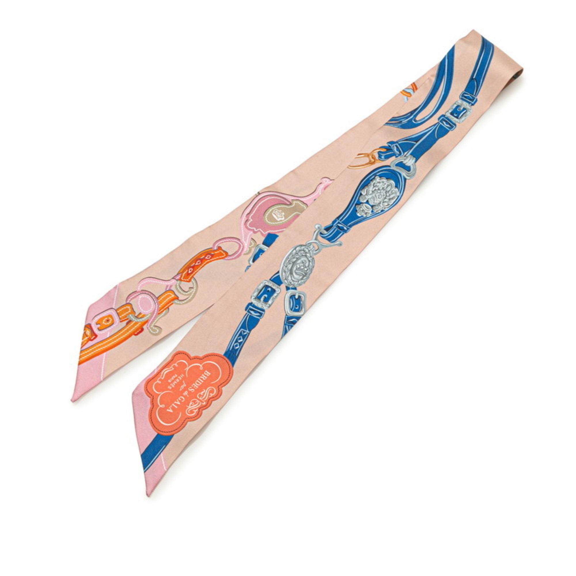 Hermes HermÃ¨s Twilly Brides de Gala Applique Pique Scarf, Beige Multicolor Silk, Women’s