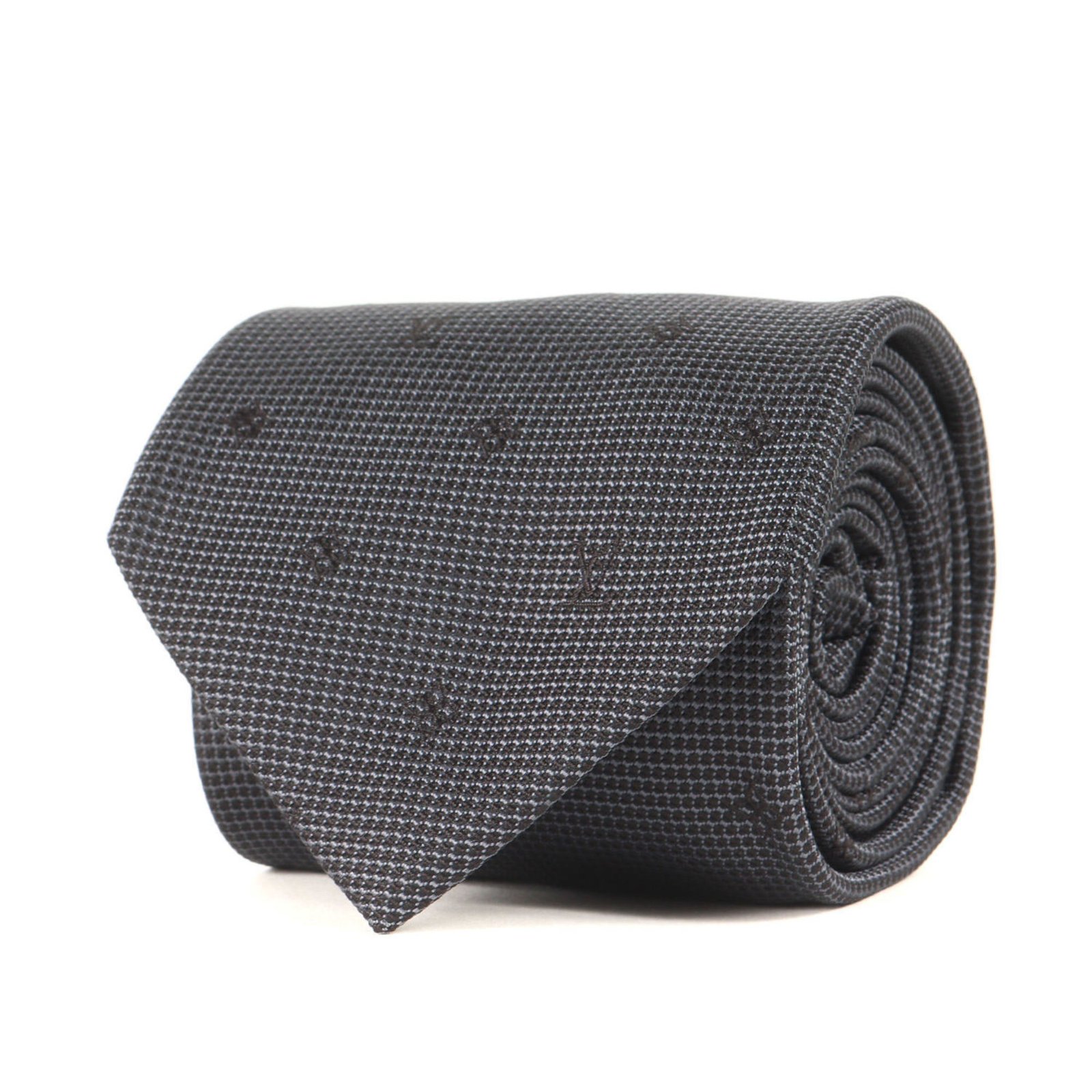 LOUIS VUITTON Monogram Silk Cravate Black Men’s Tie K4618