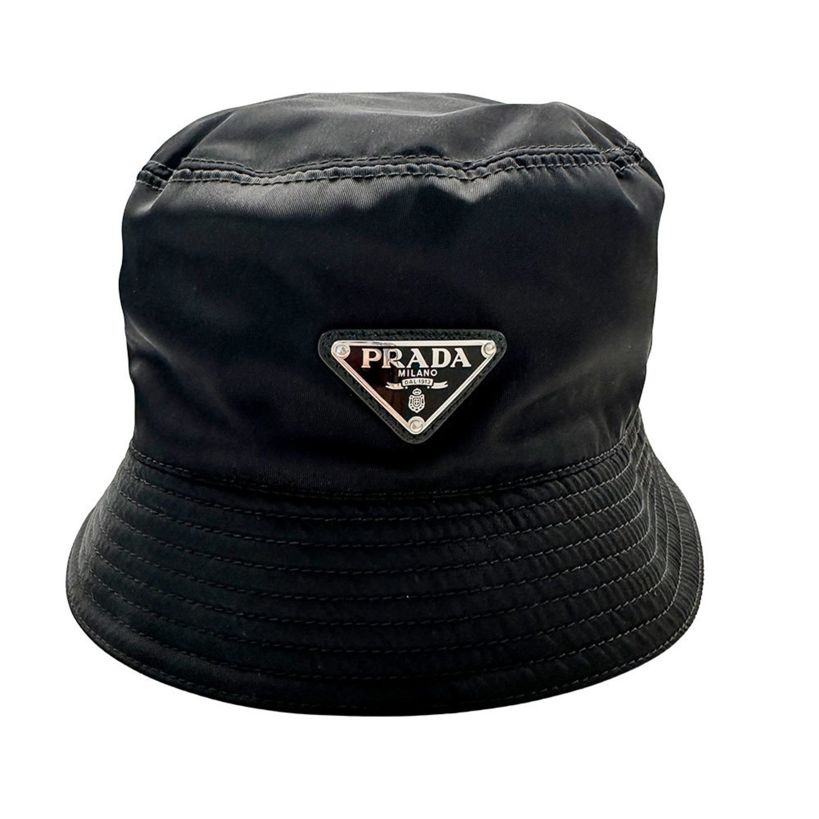 Prada PRADA Hat, Men’s and Women’s, Brand Name Polyamide Bucket Black, 2HC137, Cotton, Cool Hat