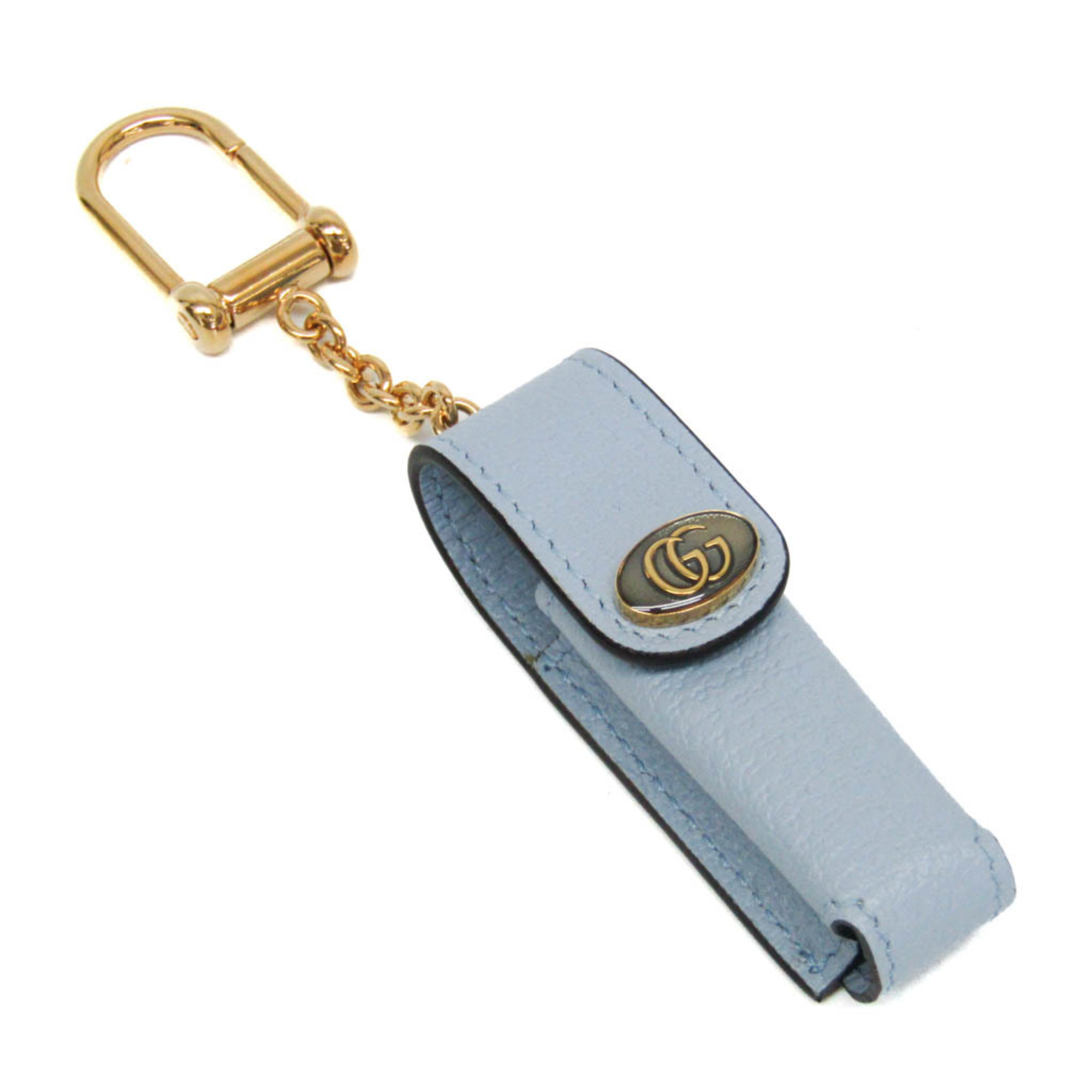 Gucci Lipstick Holder 615997 Keyring (Gold,Light Blue)