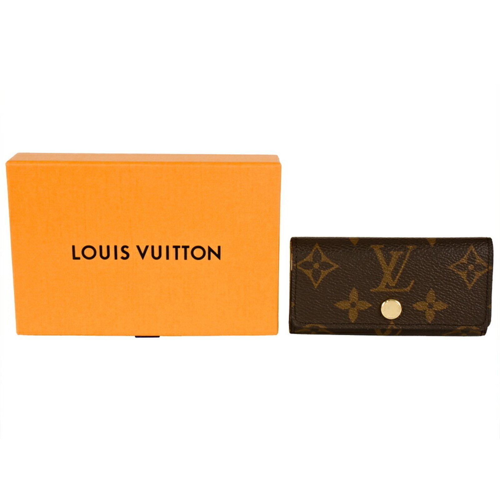 Louis Vuitton Multicle 4 Key Case, Monogram Canvas, M81938, Jaune, with Built-in RFID (IC Chip)
