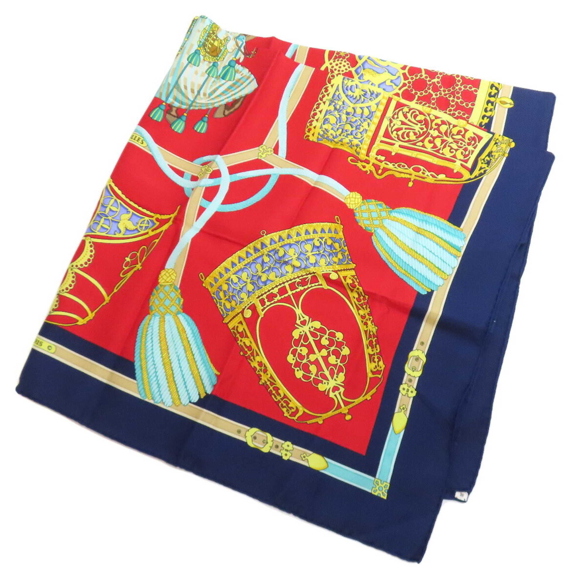 HermÃ¨s CarrÃ© 90 LES MUSEROLLES Noseband Scarf Muffler Cashmere Women’s HERMES