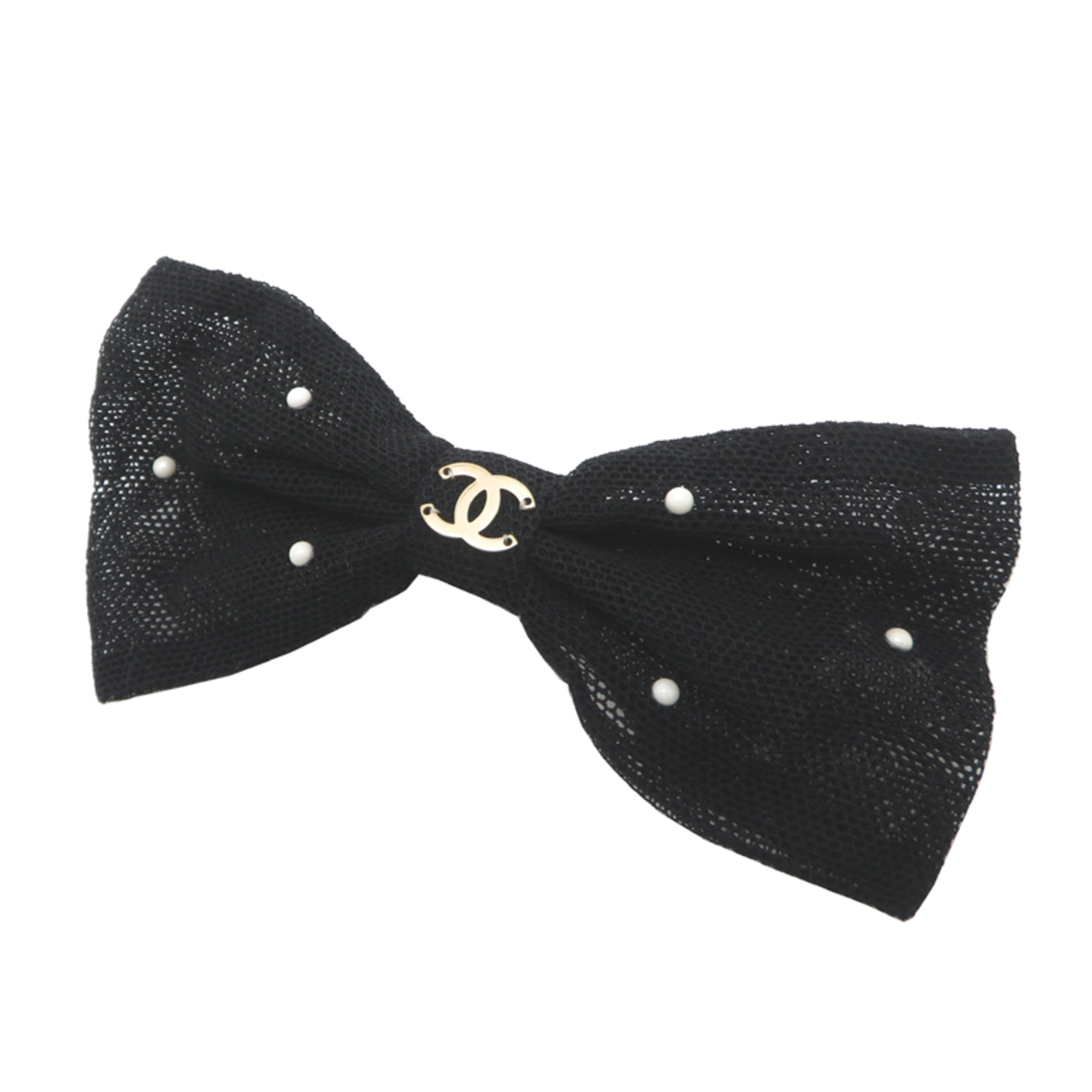 Chanel 24A Women’s Barrette AAA265 Cotton Black