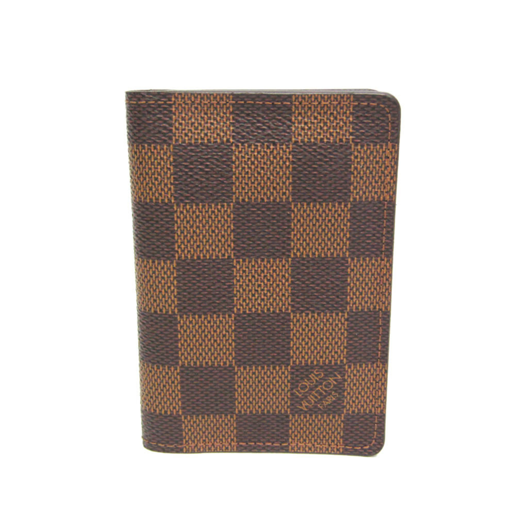 Louis Vuitton Damier Pocket Organizer N61721 Damier Canvas Card Case Ebene