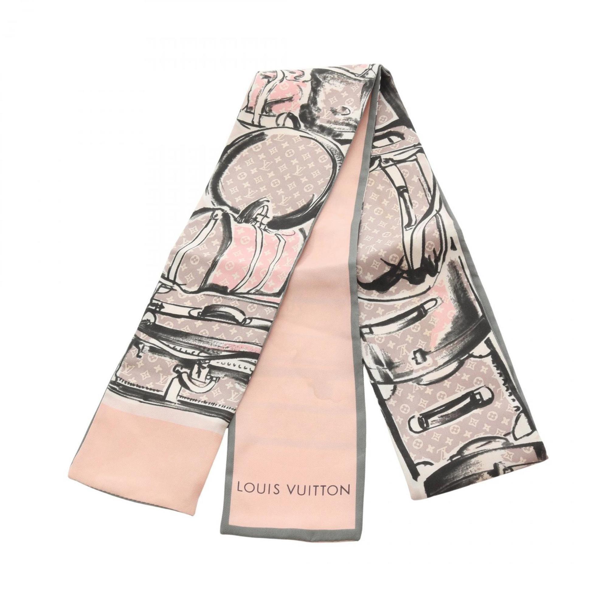Louis Vuitton Bandeau Trunk Scarf, Silk, Women’s, Pink, Multicolor, M73965