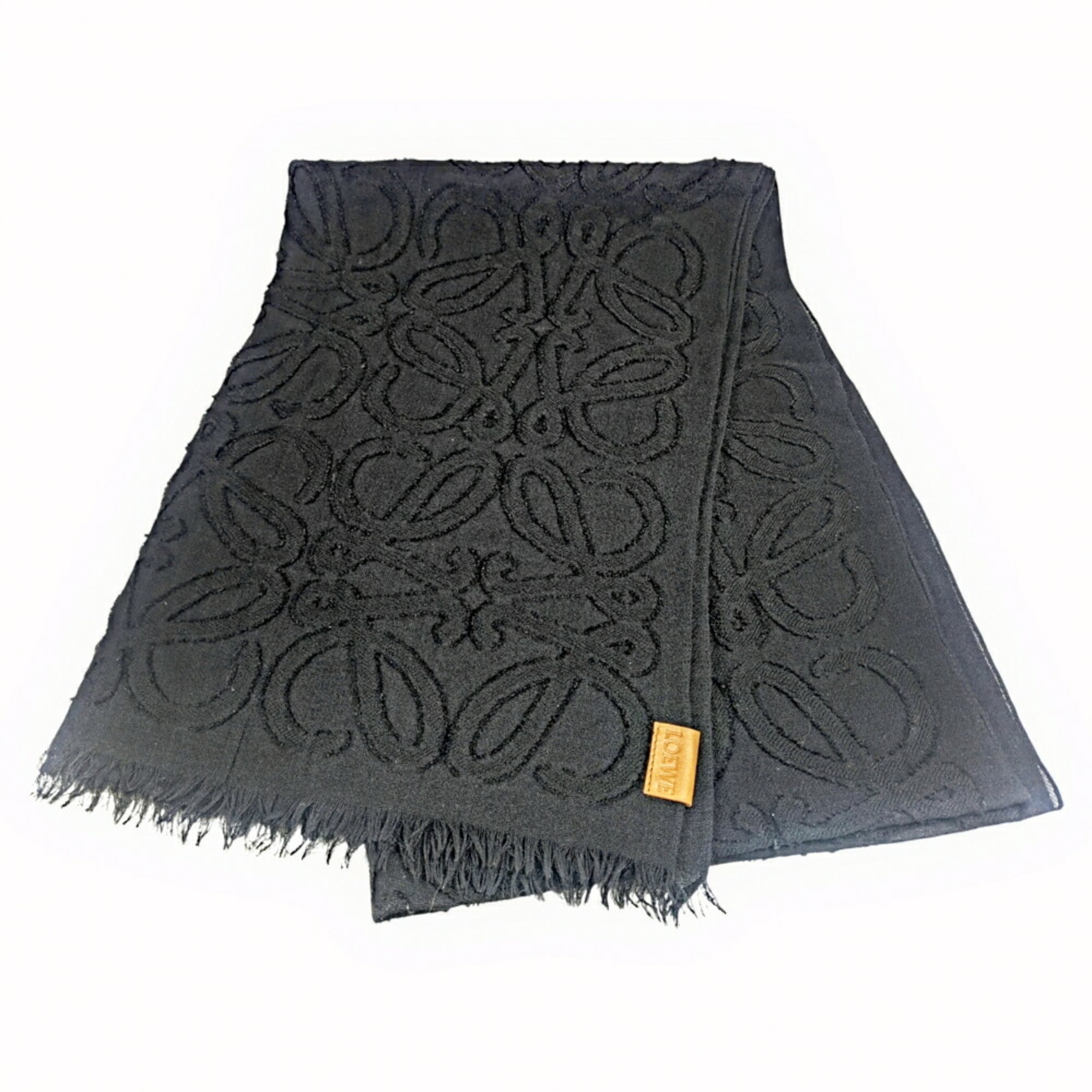 LOEWE Silk and Wool Scarves in Black for Men Women