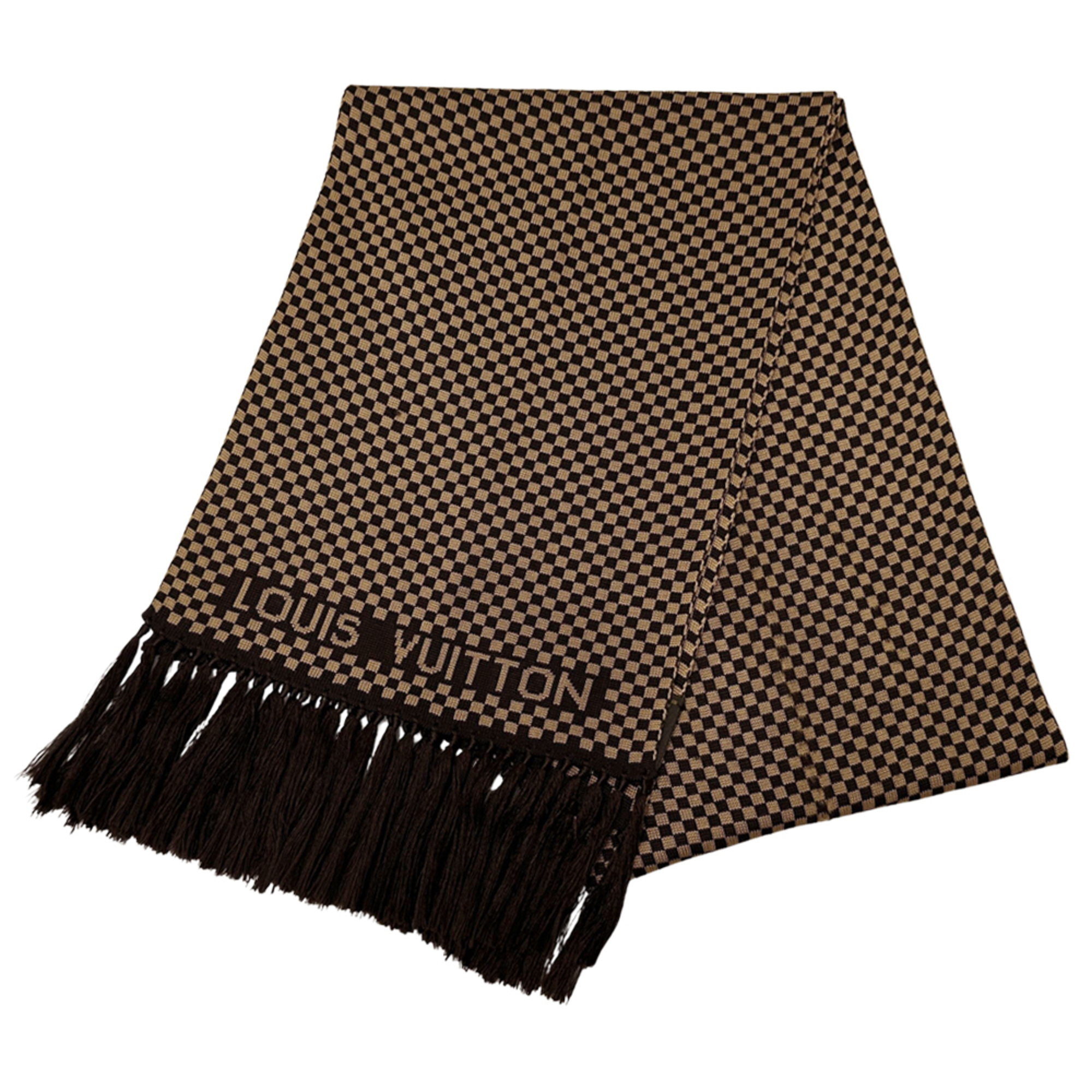 Louis Vuitton Damier Men’s Scarf, Erschap Smoking Brown, Smart Check
