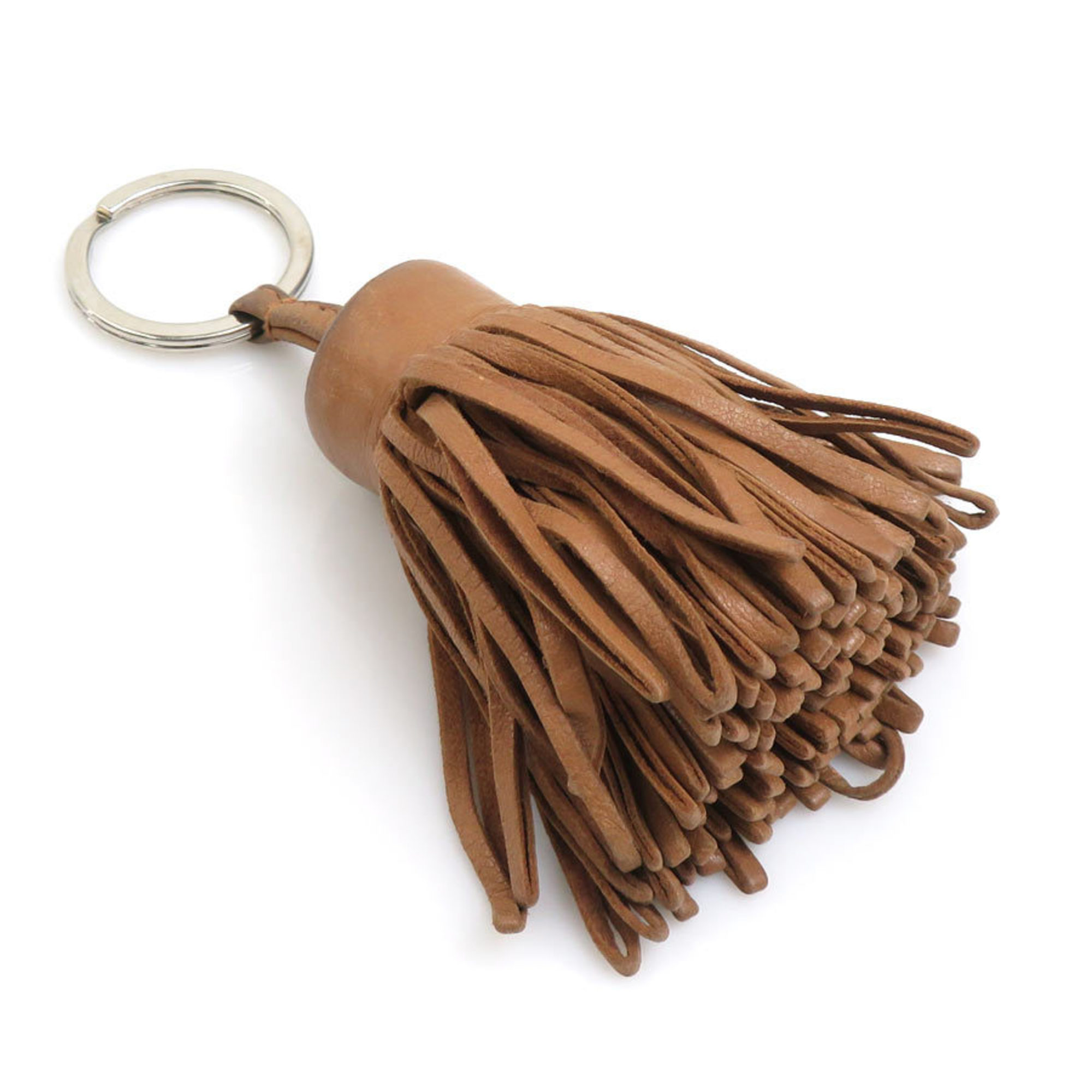 Hermes HERMES Key Ring Holder Carmen Leather Metal Brown Silver Men’s Women’s e60125a