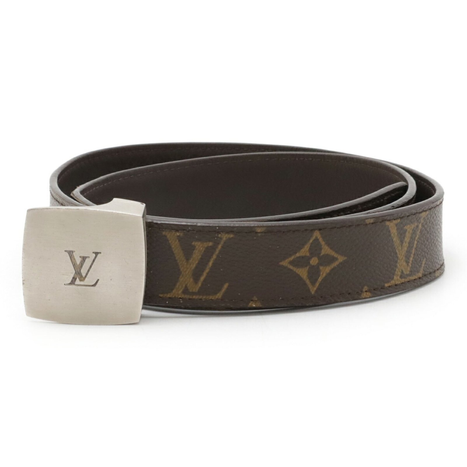 LOUIS VUITTON Monogram Santur LV Cut Belt for Men, Size #85, Approx. 82.5cm, Pre-cut, M6888V