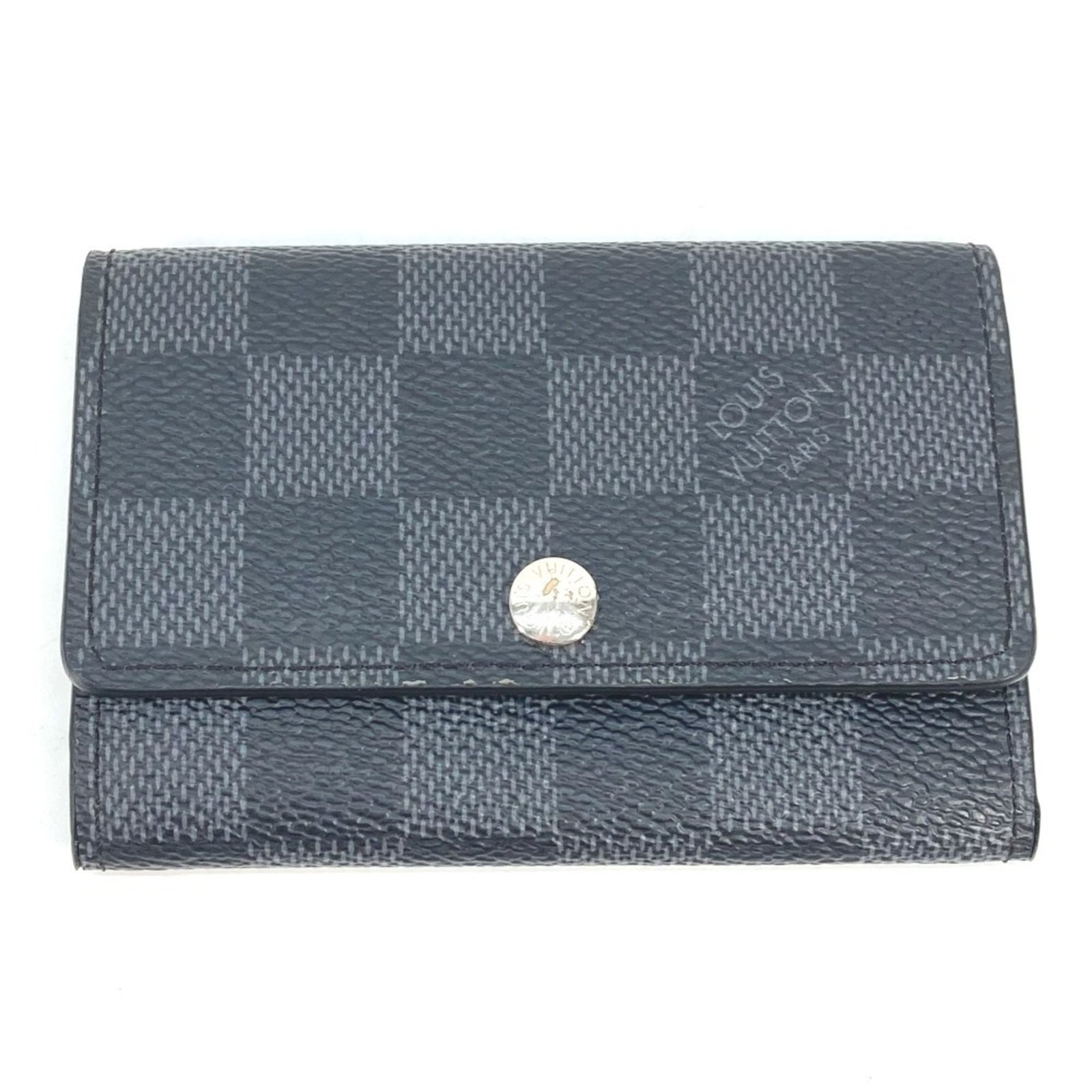LOUIS VUITTON N62662 Damier Graphite Multicle 6 6-key key case canvas Men’s Black