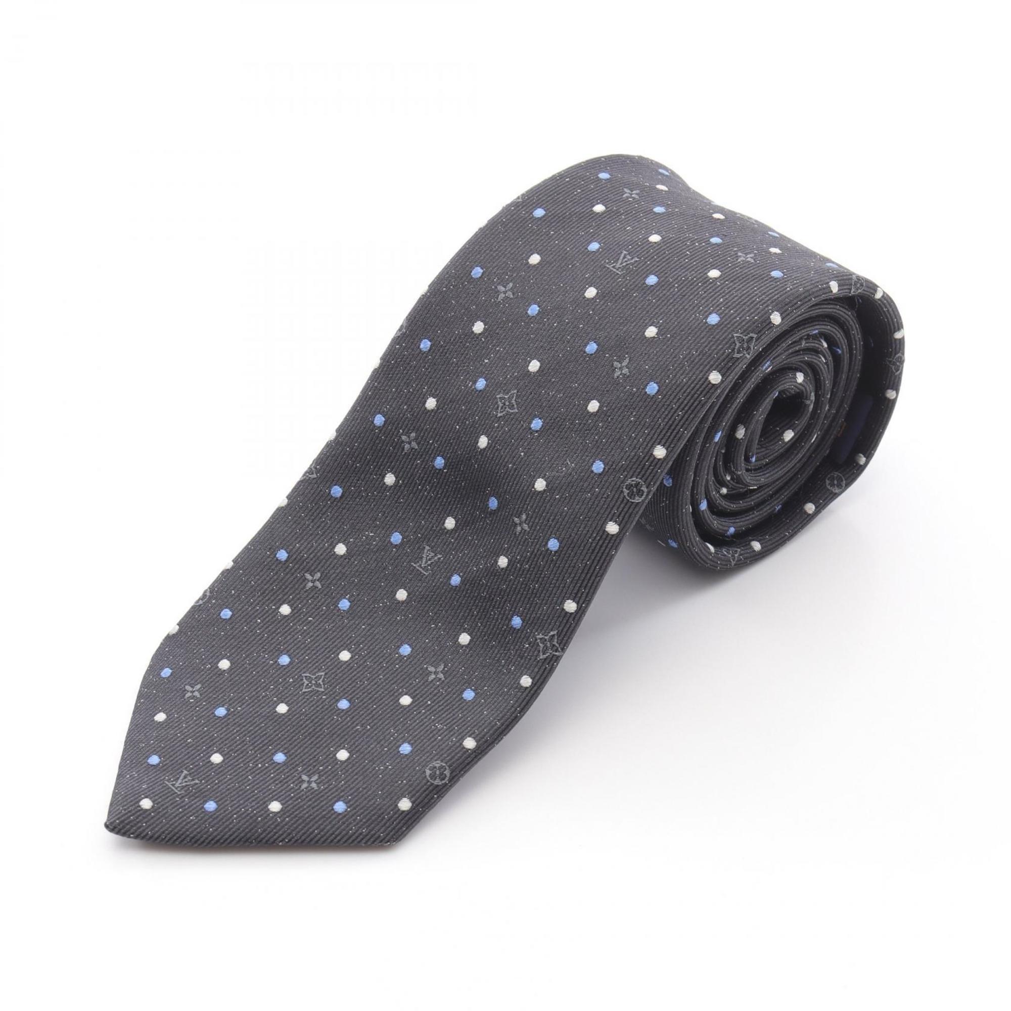Louis Vuitton Cravate Monogram Spotty Silk Tie, Men’s, Black Multicolor, M77091