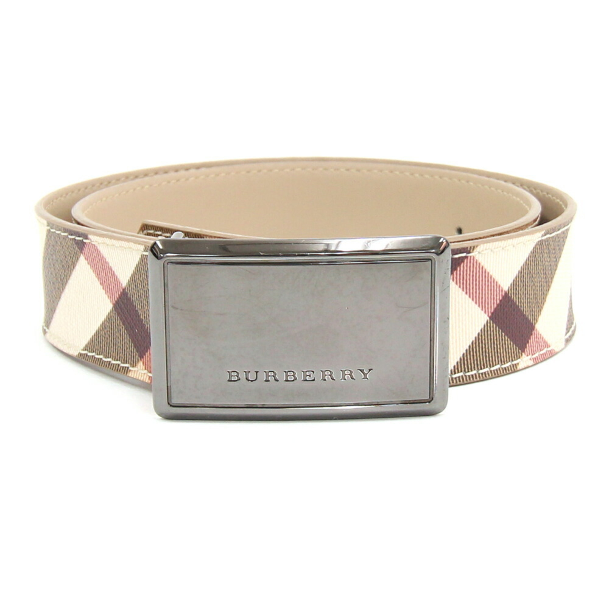 Burberry Belt Beige PVC Leather Fashion Nova Check Women’s BURBERRY