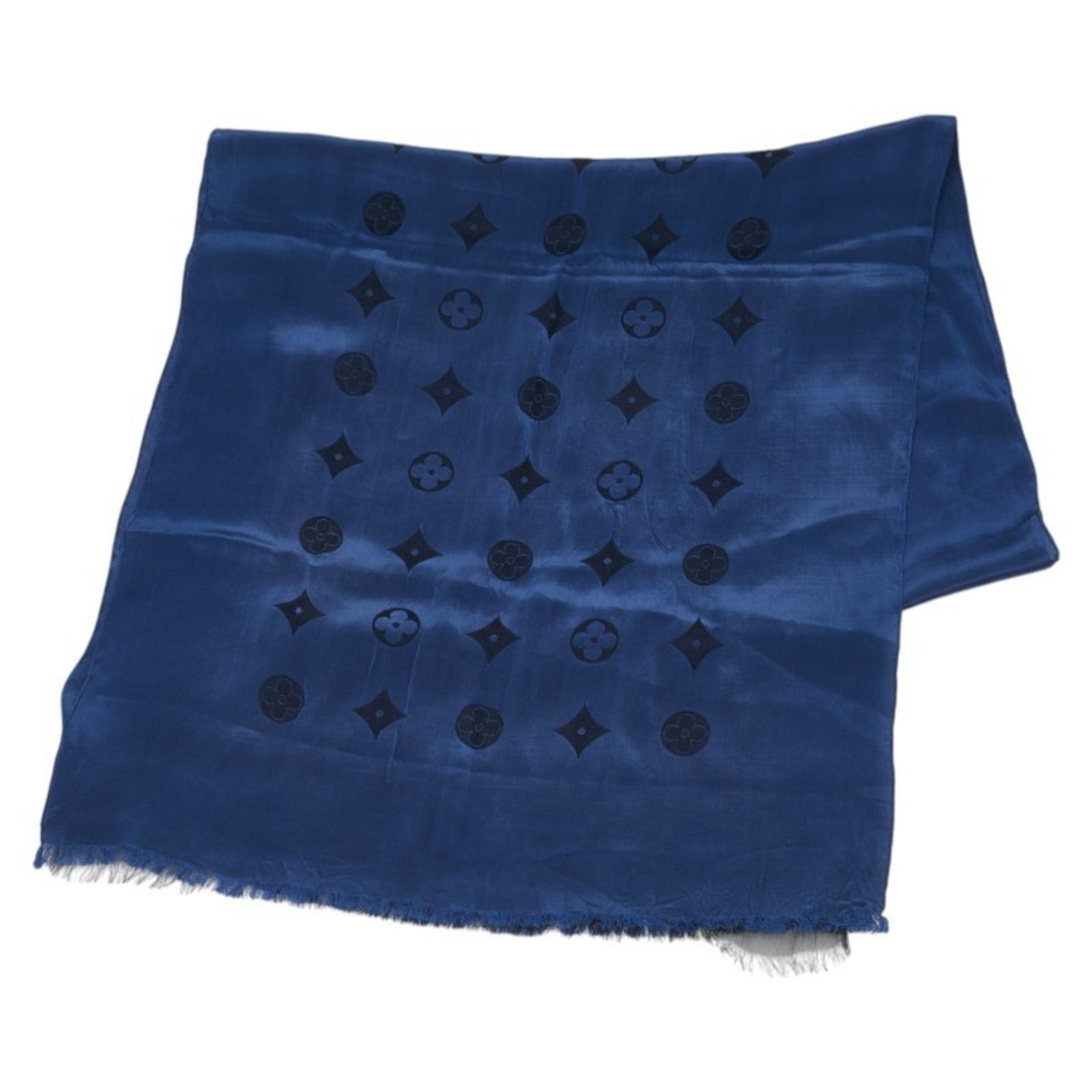 Louis Vuitton Monogram Etoile Venice Scarf/Shawl M71743 Navy Acetate Silk Women’s LOUIS VUITTON