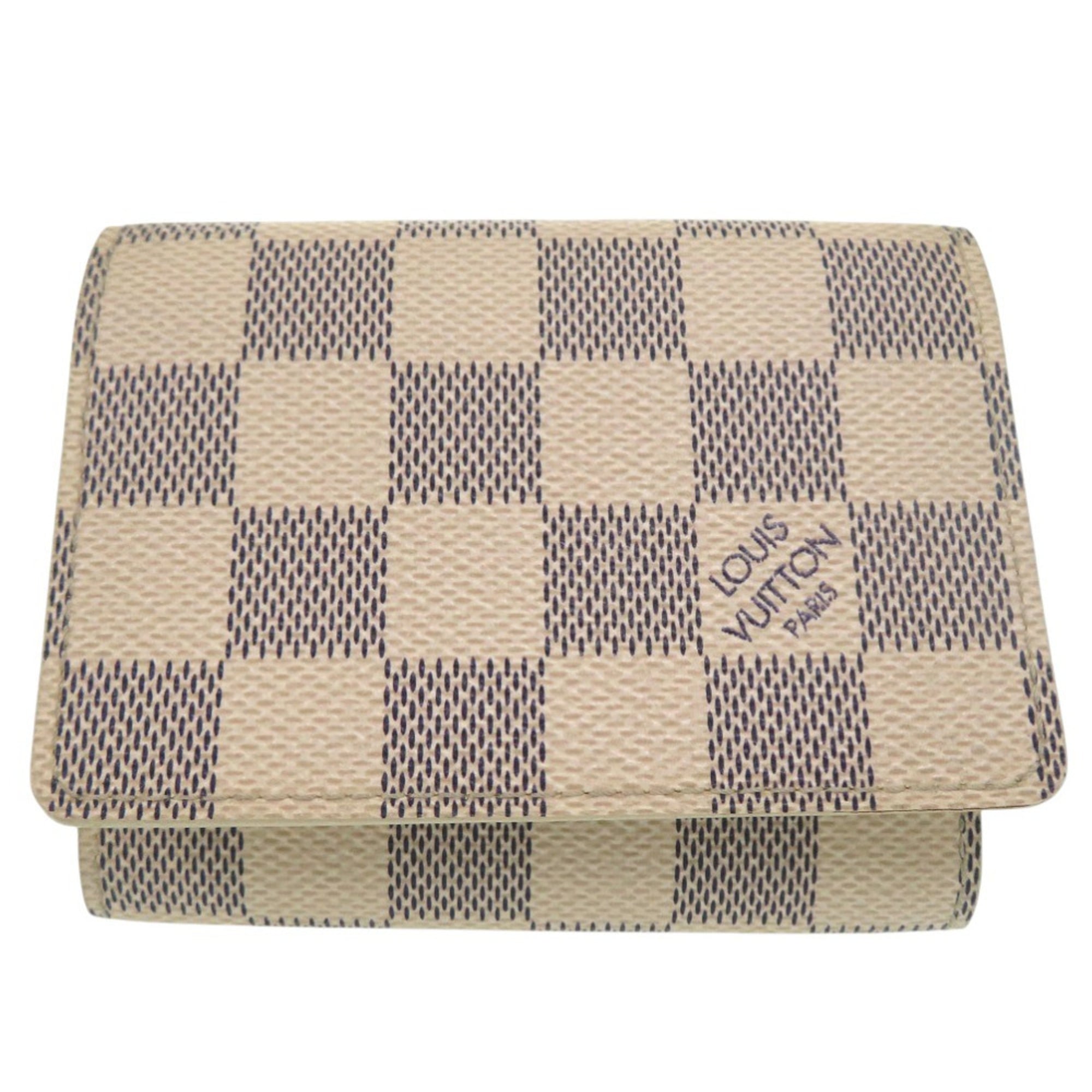 Louis Vuitton Azur Envelope Carte de Visite Damier Card Case N61746 White LV 0719 LOUIS VUITTON