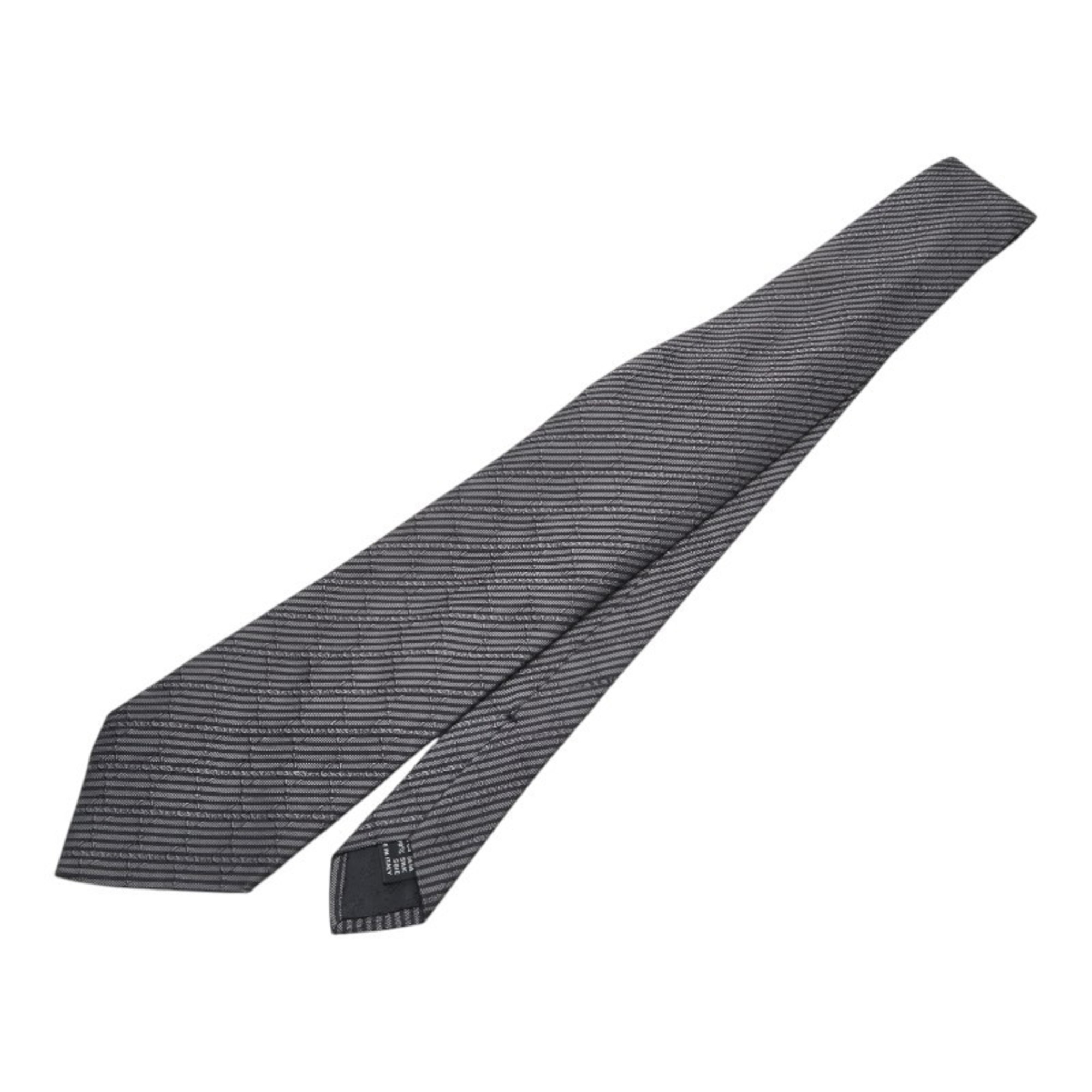 Gucci Interlocking G Regimental Stripe Tie in Gray and Black Silk for Men