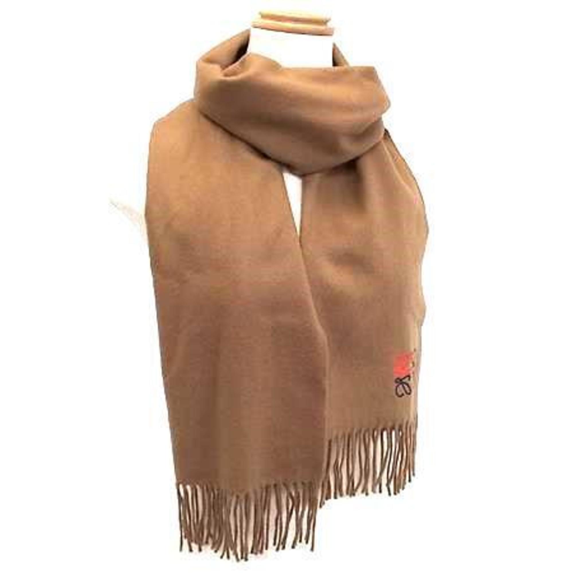 LOEWE Anagram Brown 100% Cashmere Scarf for Men and Women