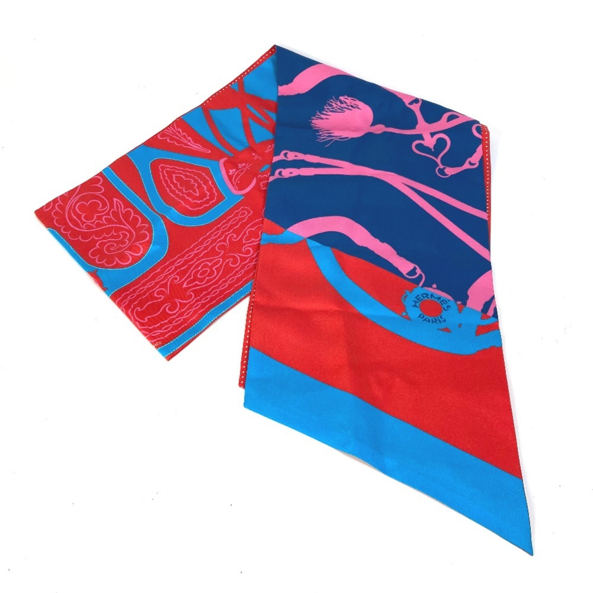 HERMES Polka Dot Maxi Twilly Bandeau Scarf, Silk, Pink, Women’s
