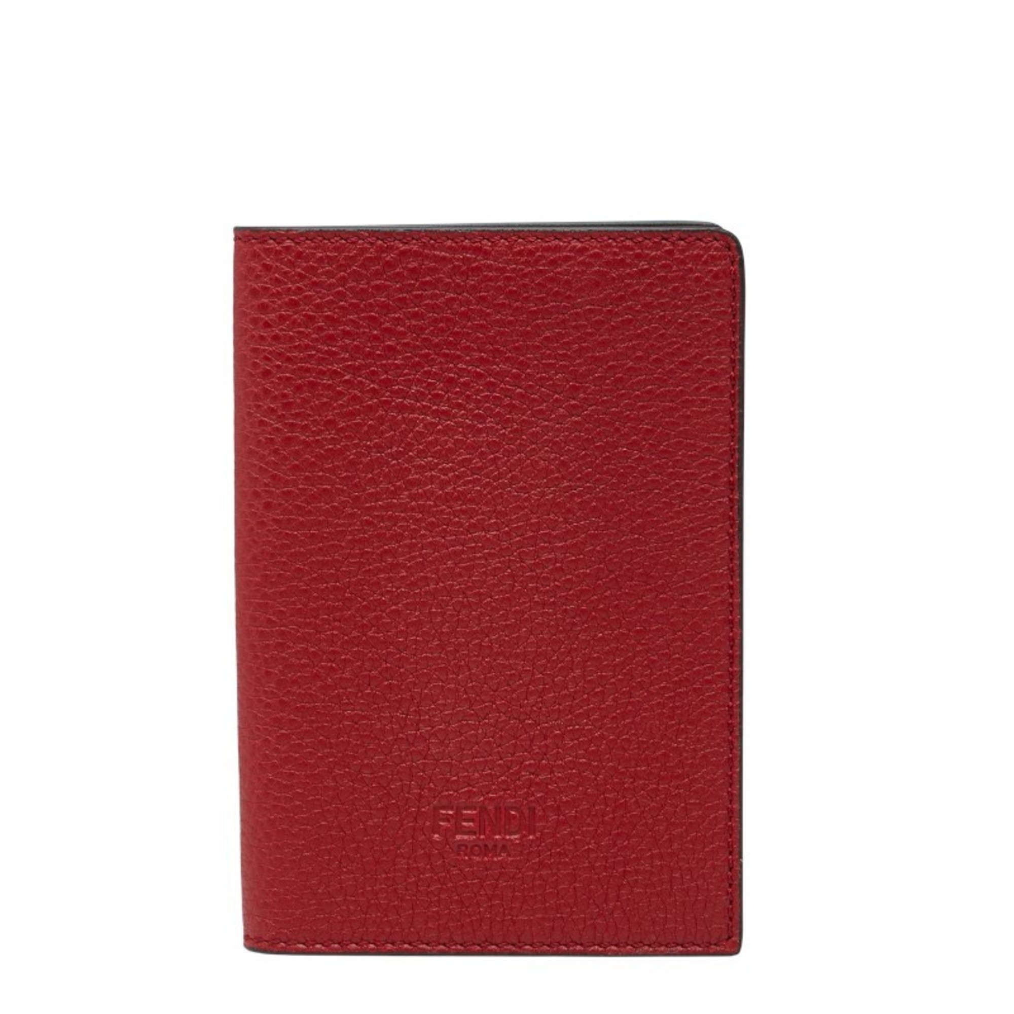 Fendi Logo Passport Case 7AS378 Red Leather Women’s FENDI