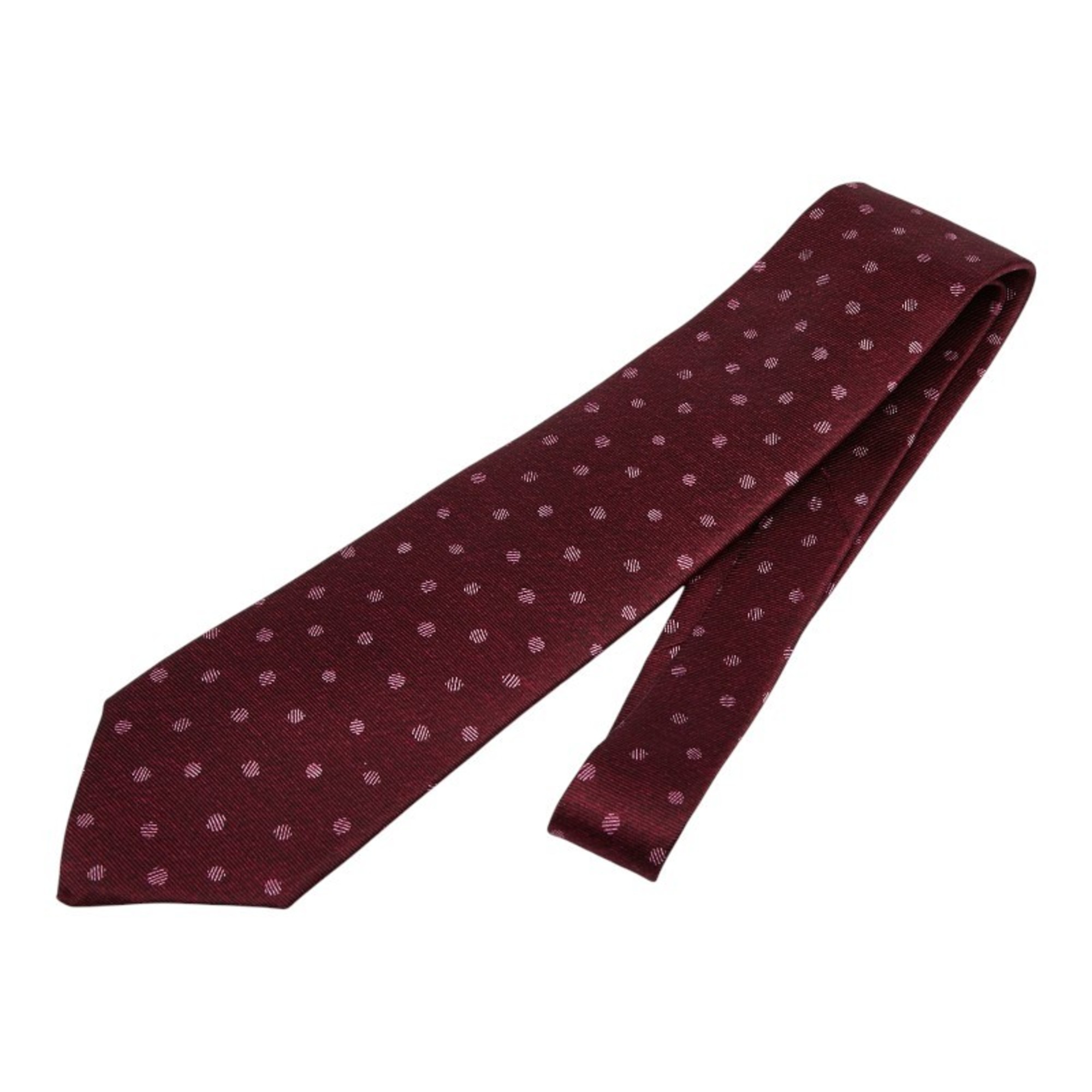 BVLGARI Dot Tie, Wine Red and Bordeaux Silk, Men’s
