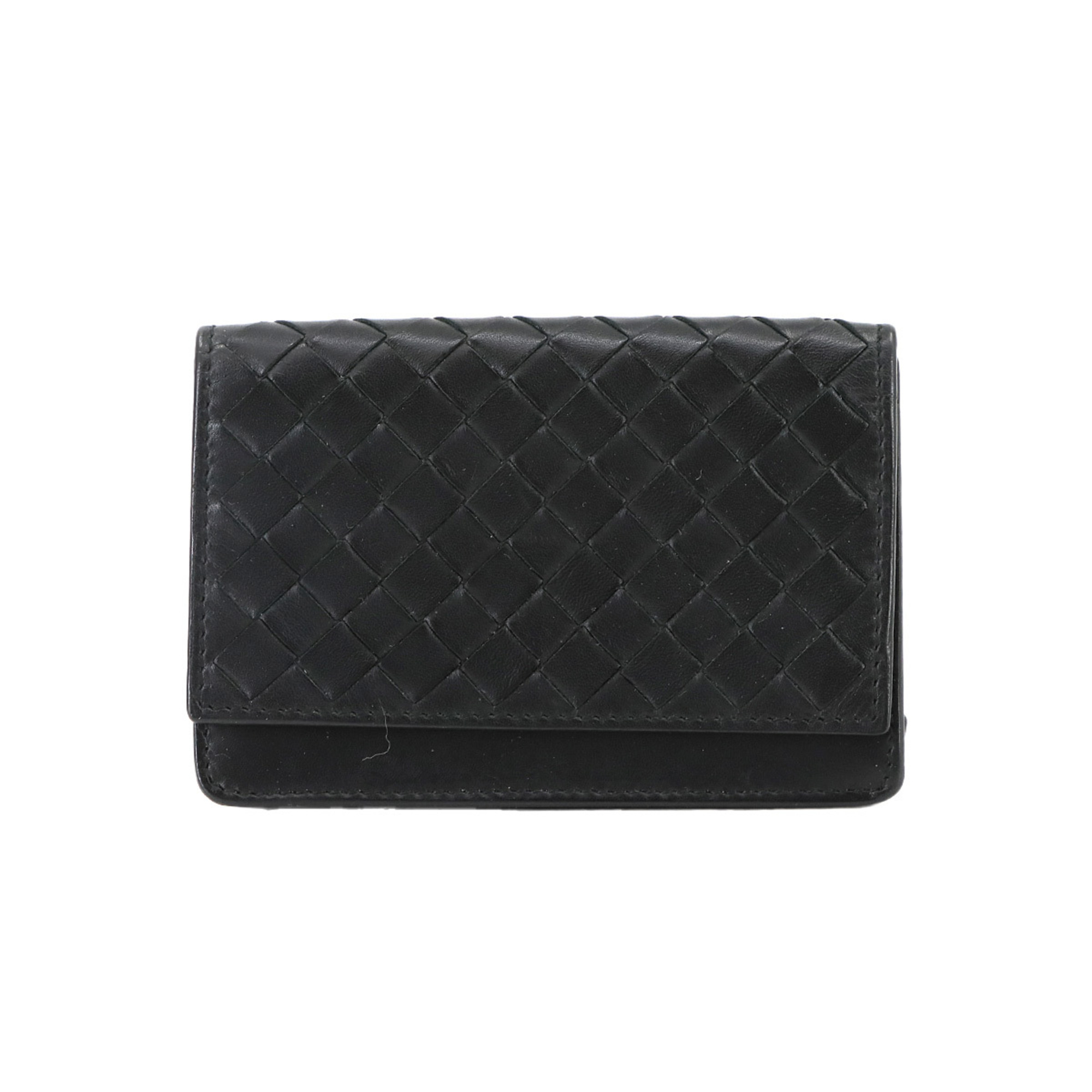 Bottega Veneta Intrecciato Card Case in Black Leather (174646)