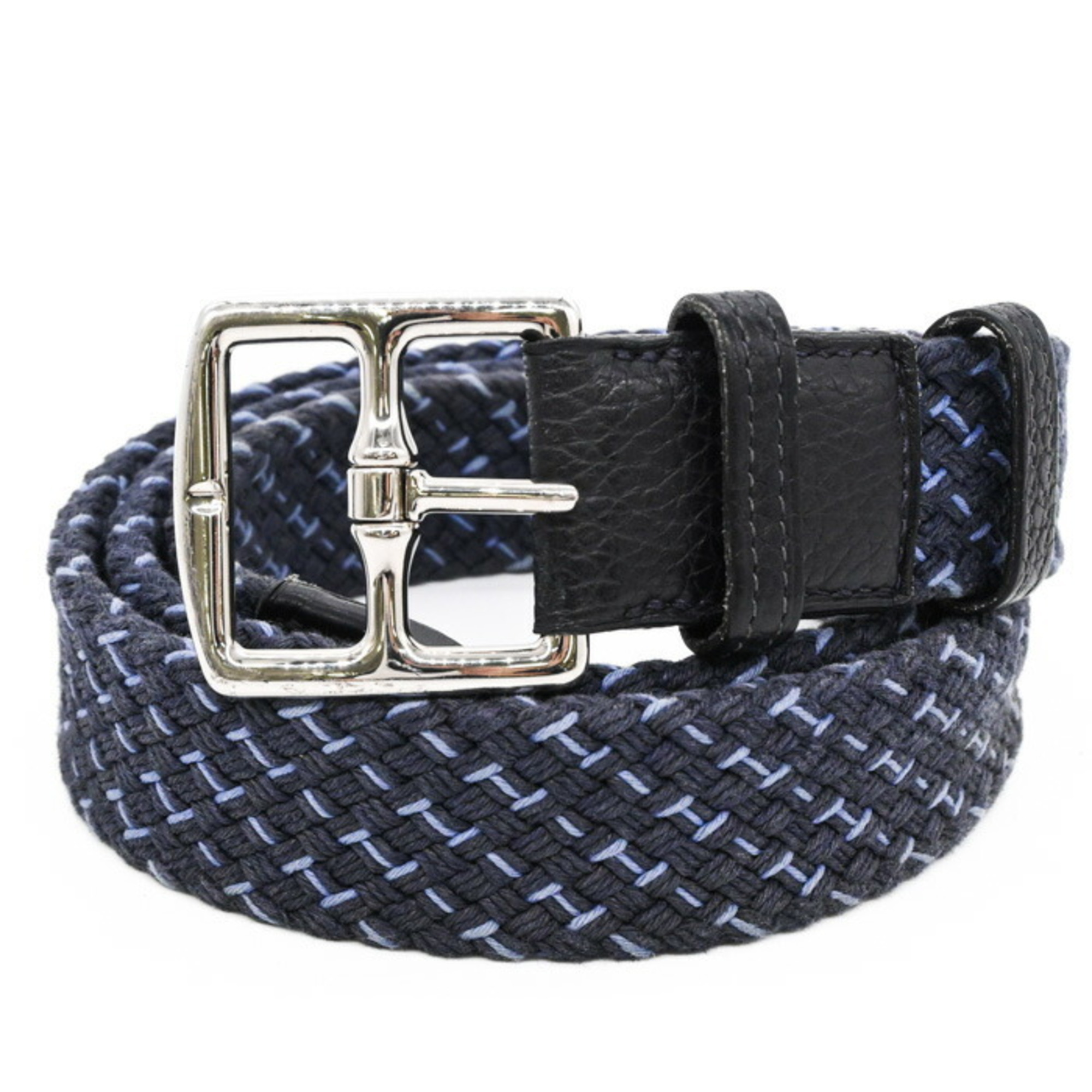 HERMES EtriviÃ¨re Mesh Belt, 30mm, Black, Blue, and Gray, #â–¡R